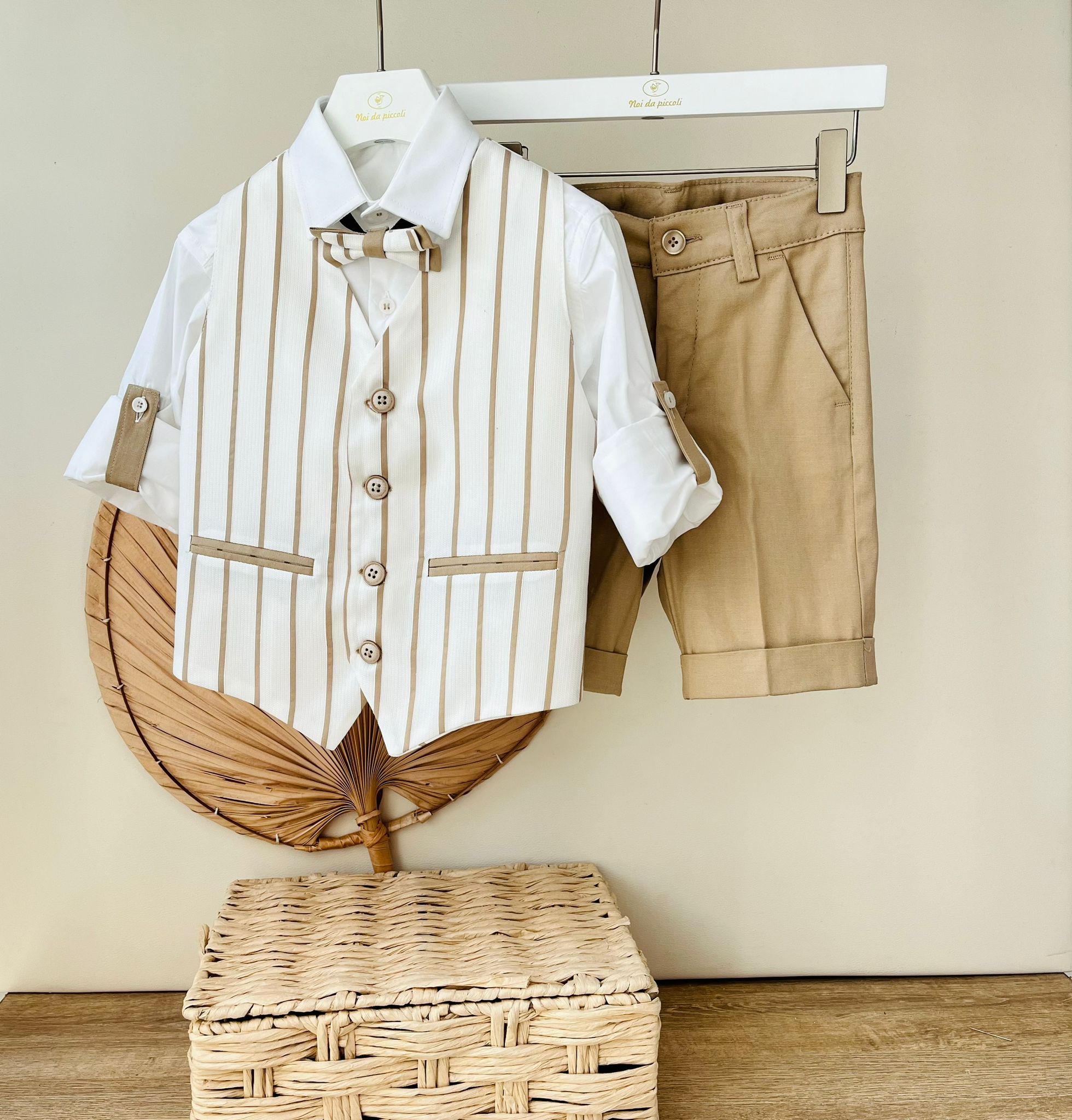 COMPLETO 4 PZ CERIMONIALE PABLO BEIGE - Noi da piccoli