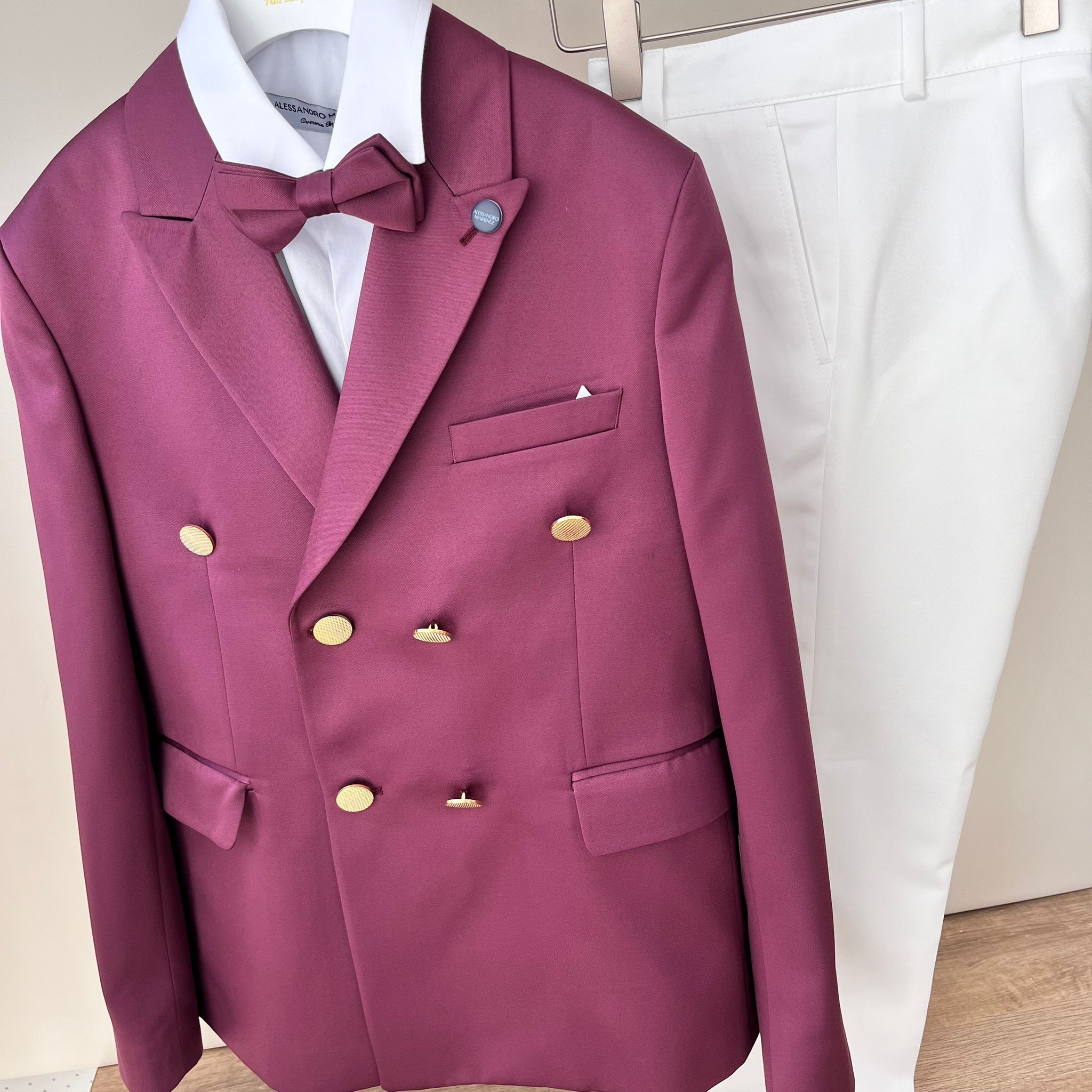 COMPLETO 4 PZ CERIMONIALE PRUGNA - Noi da piccoli