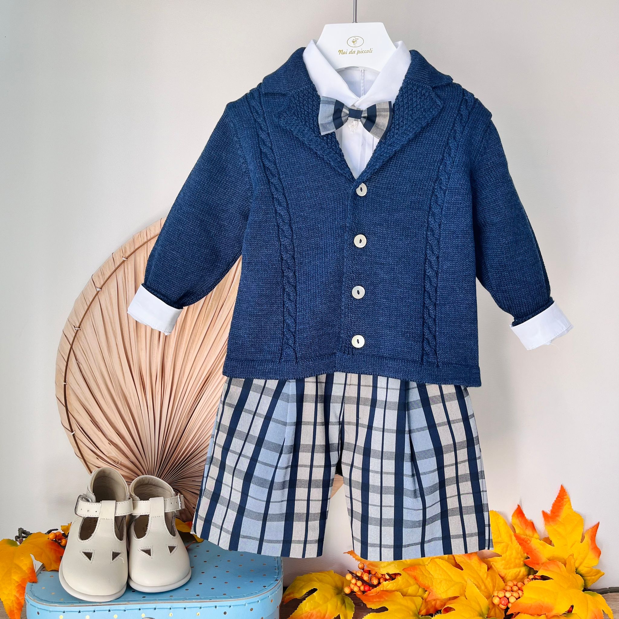 COMPLETO 4 PZ QUADRONI NAVY - Noi da piccoli