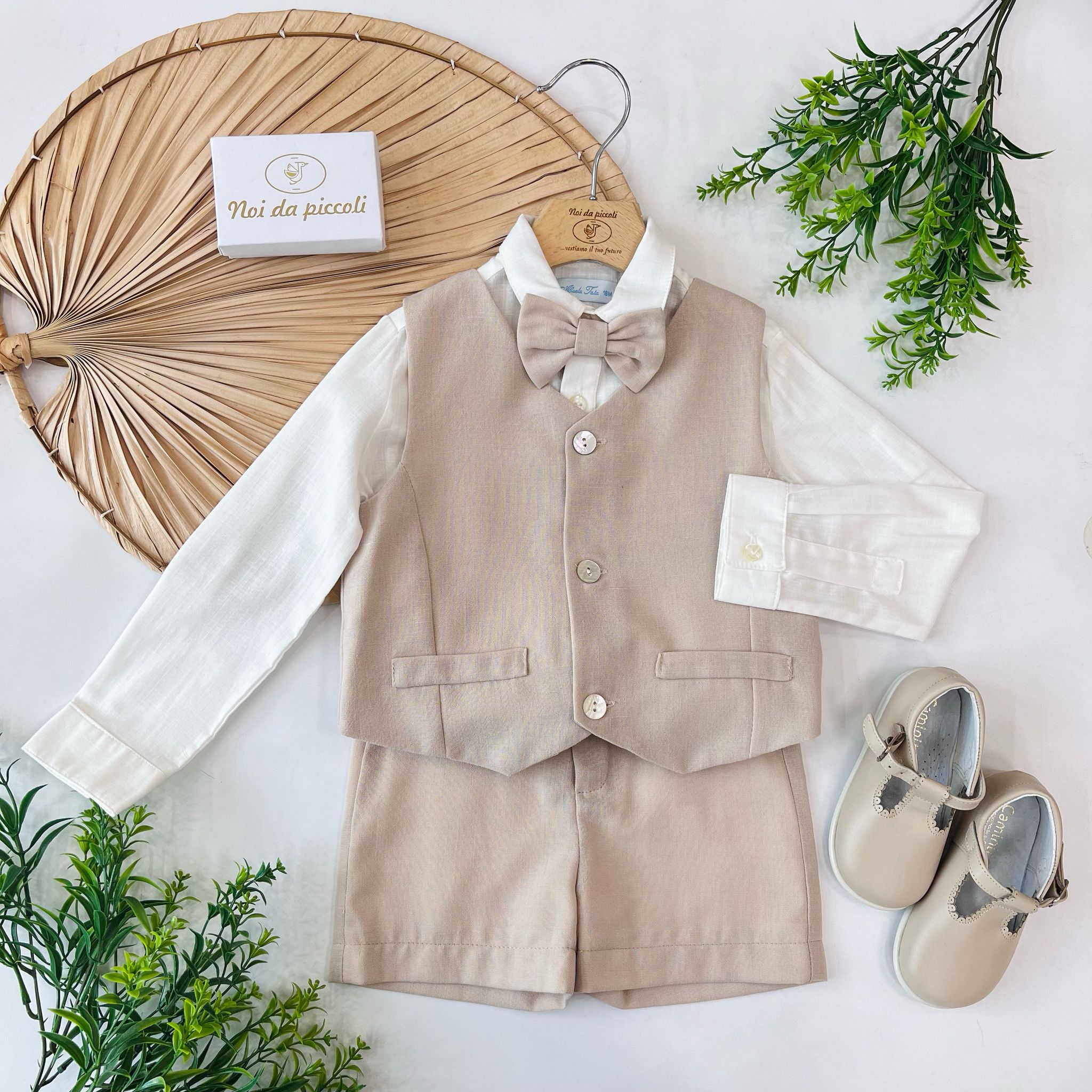 COMPLETO 4PZ BEIGE E PANNA - Noi da piccoli