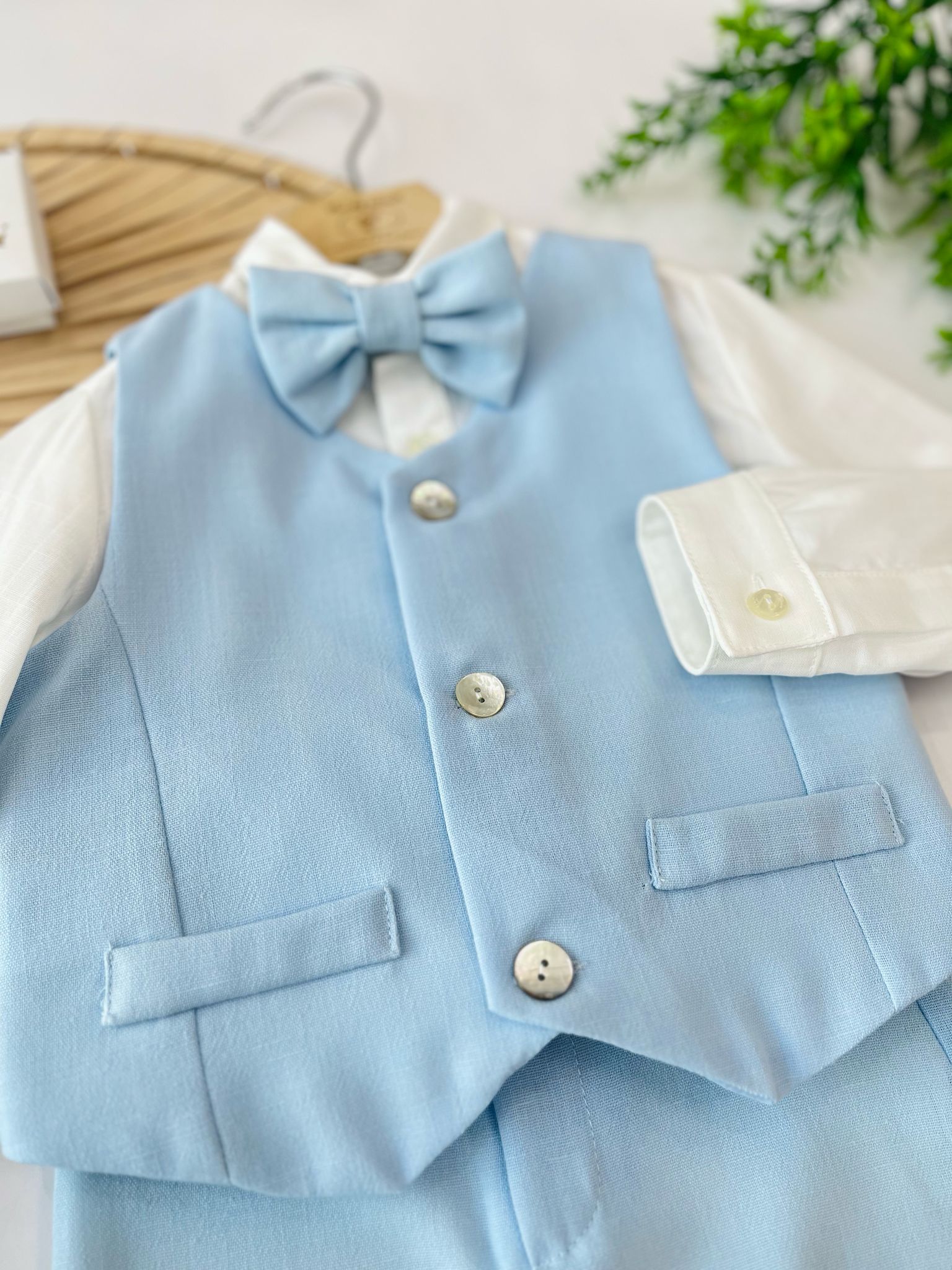 COMPLETO 4PZ BIANCO E CIELO - Noi da piccoli