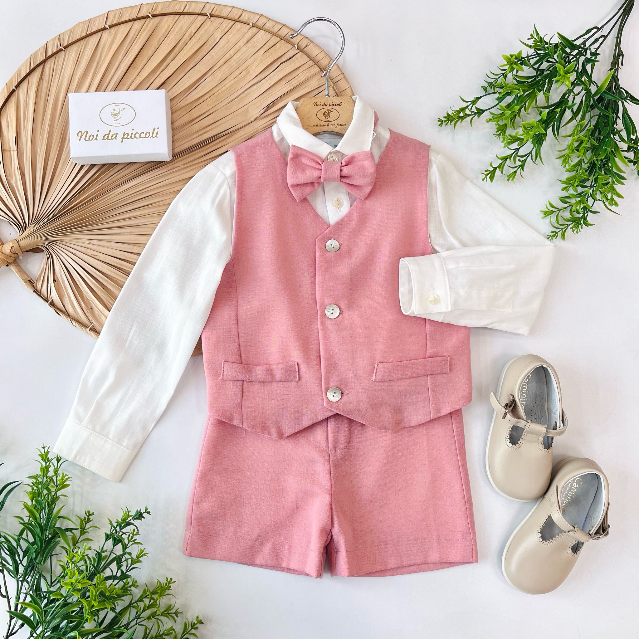 COMPLETO 4PZ BIANCO E ROSA - Noi da piccoli