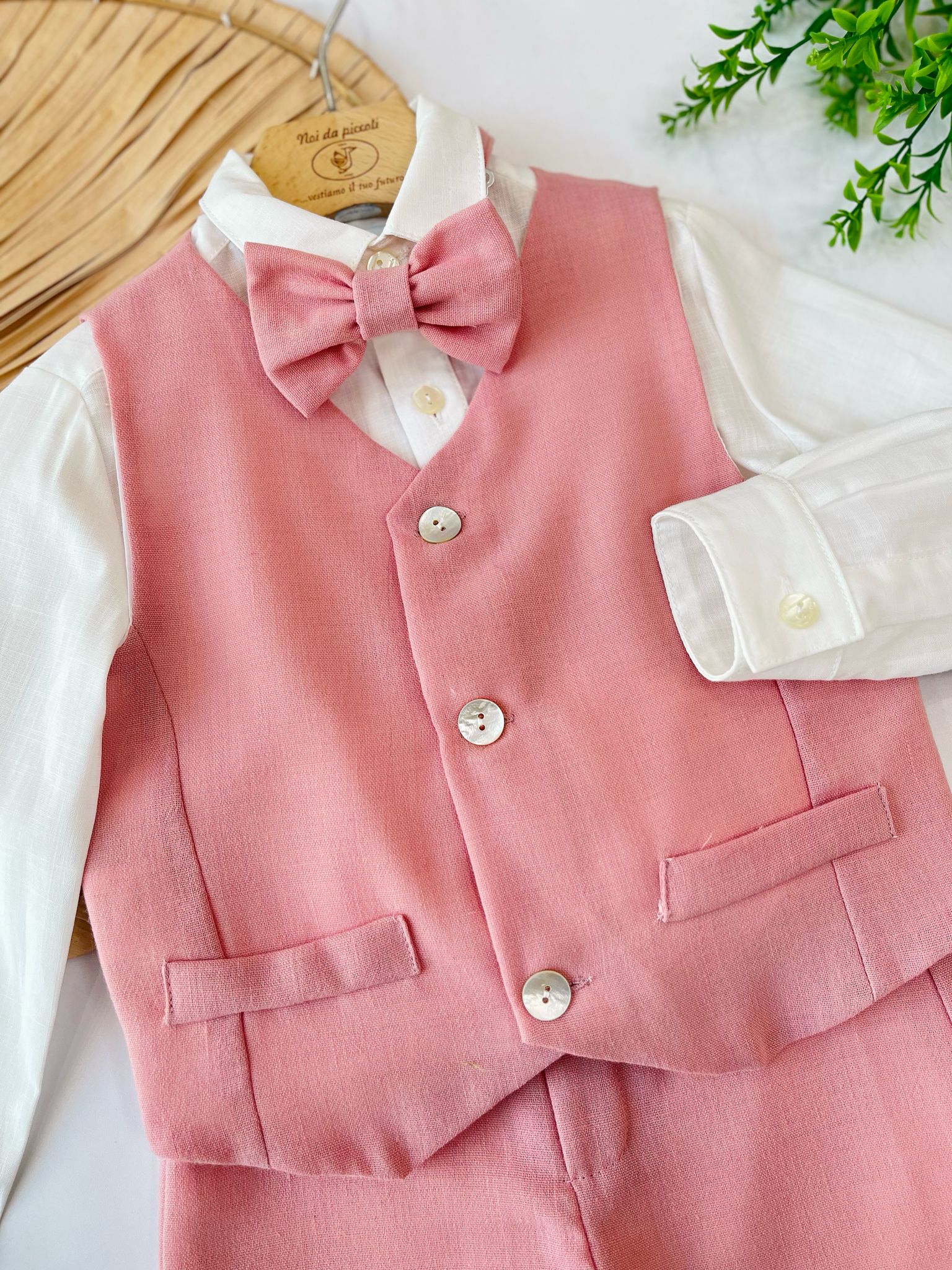 COMPLETO 4PZ BIANCO E ROSA - Noi da piccoli