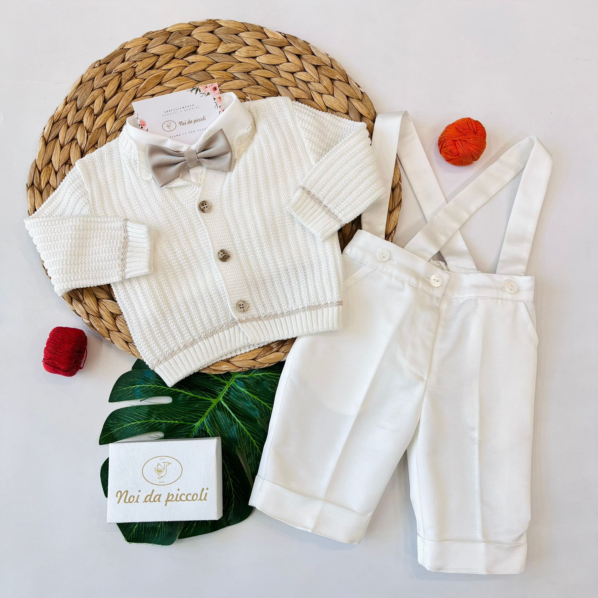 COMPLETO 4PZ EDOARDO 100 % COTONE VANIGLIA NOCE - Noi da piccoli