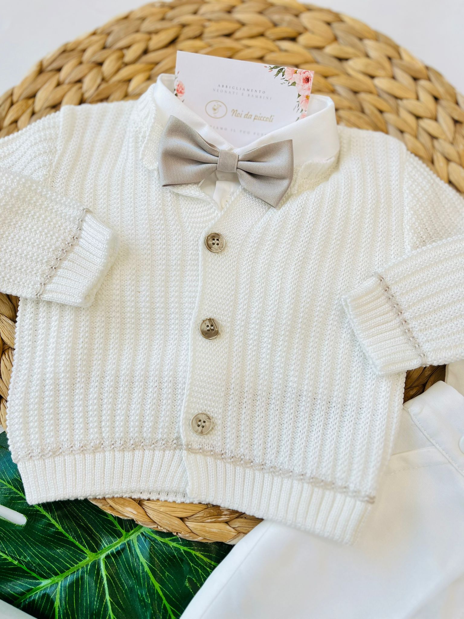 COMPLETO 4PZ EDOARDO 100 % COTONE VANIGLIA NOCE - Noi da piccoli