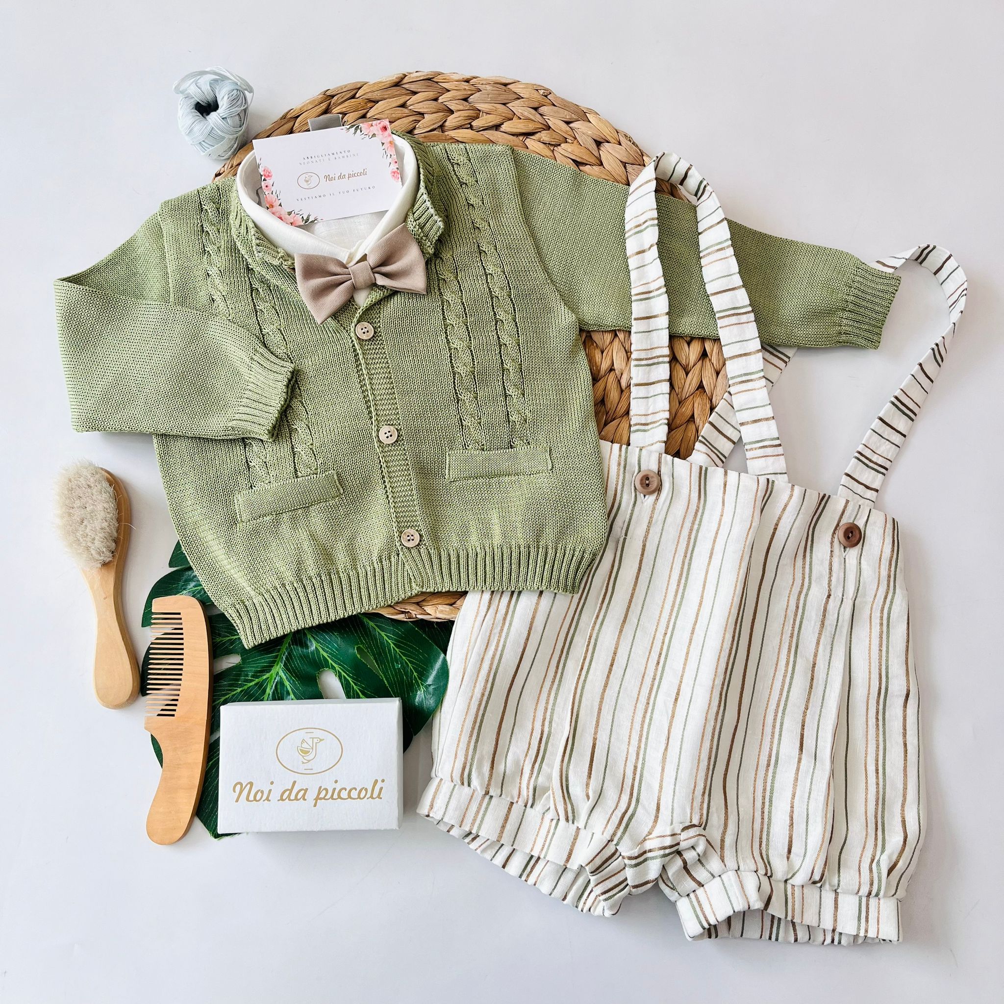 COMPLETO 4PZ VERDE OLIVA TORTORA - Noi da piccoli