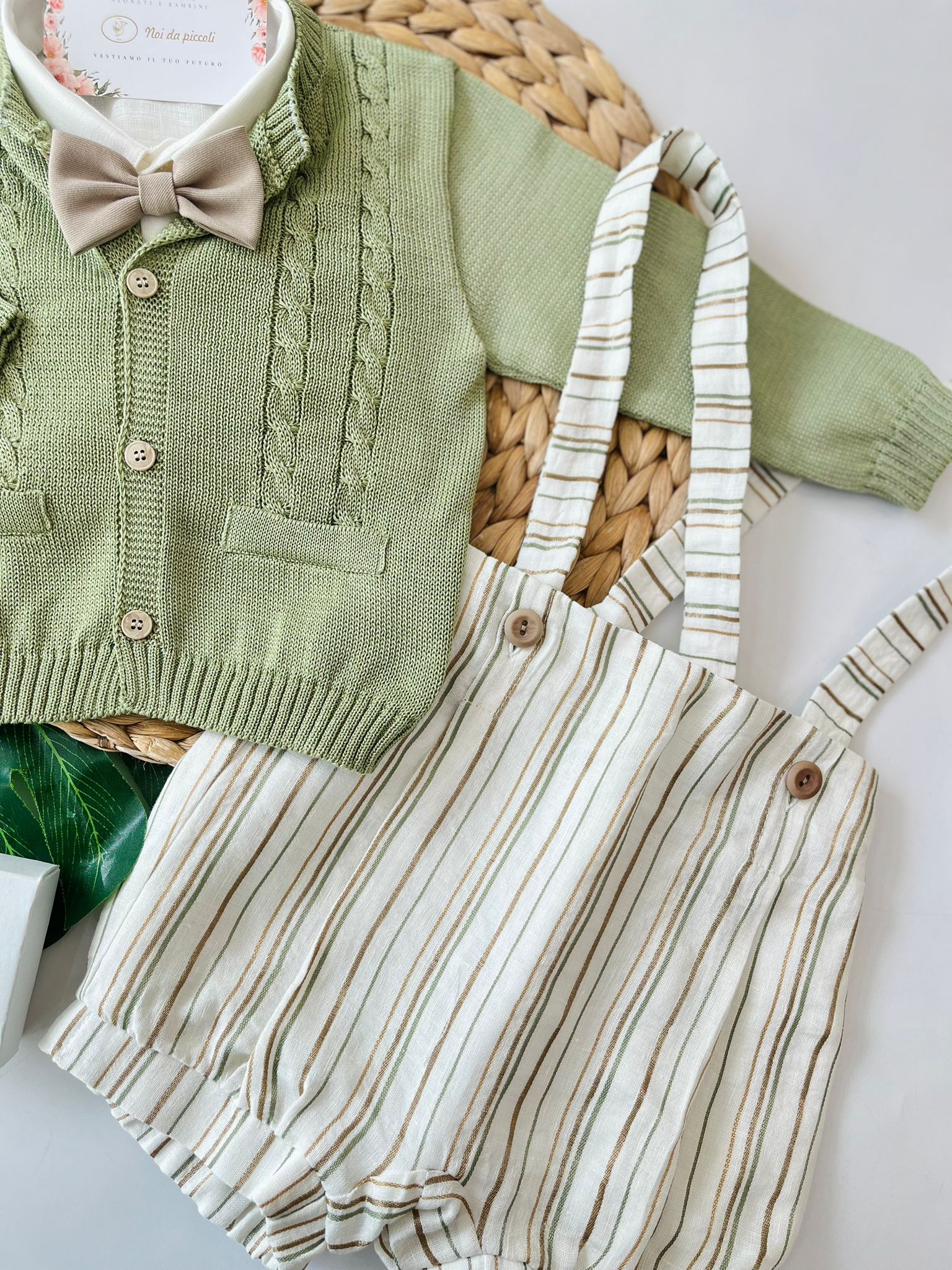 COMPLETO 4PZ VERDE OLIVA TORTORA - Noi da piccoli