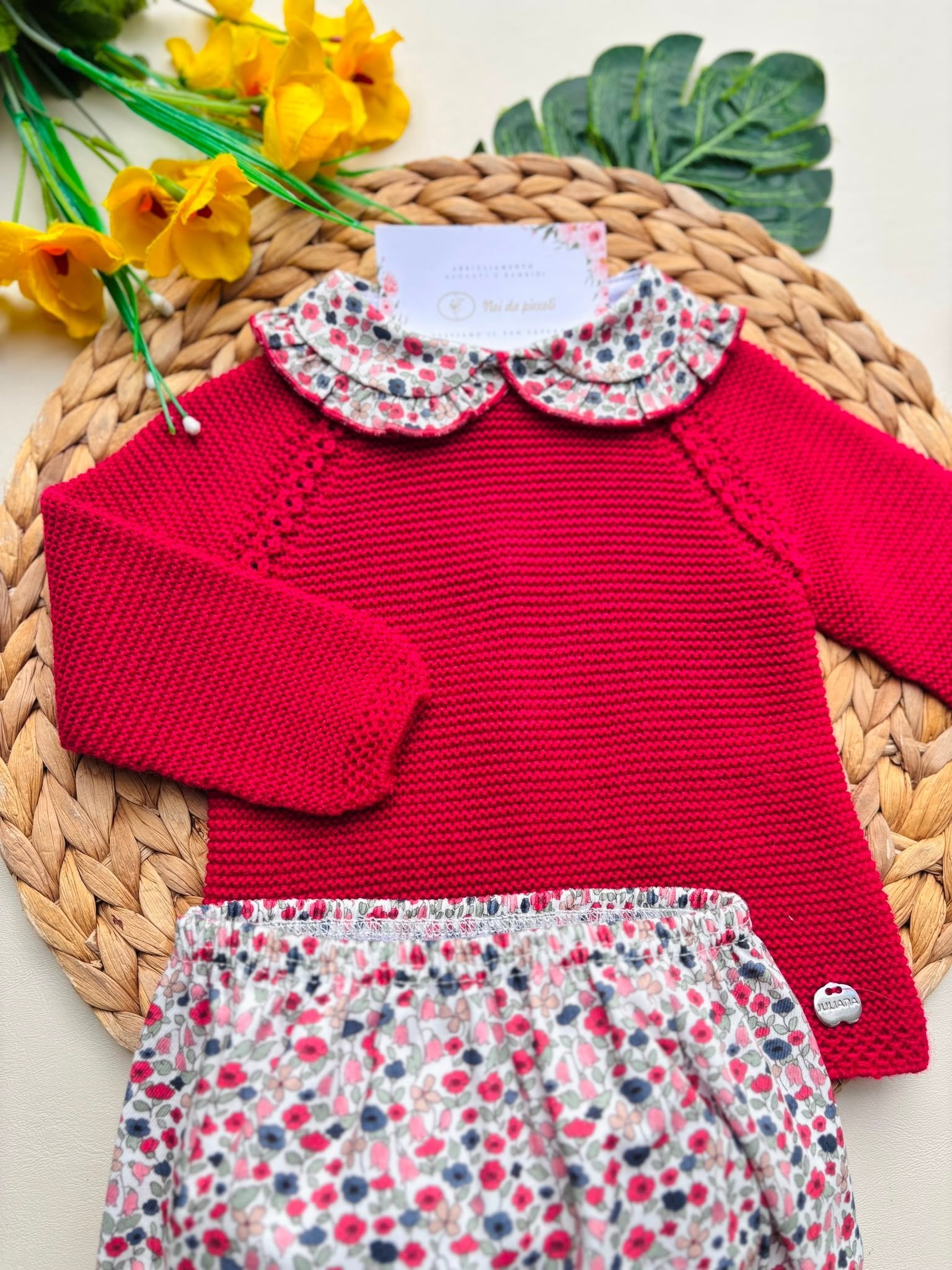 Completo a 2 pz COTONE CALDO ROSSO - Noi da piccoli