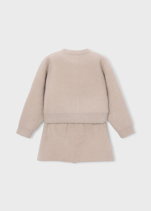 COMPLETO BEIGE EFFETTO PELUCHE IN FILATO CALDO - Noi da piccoli
