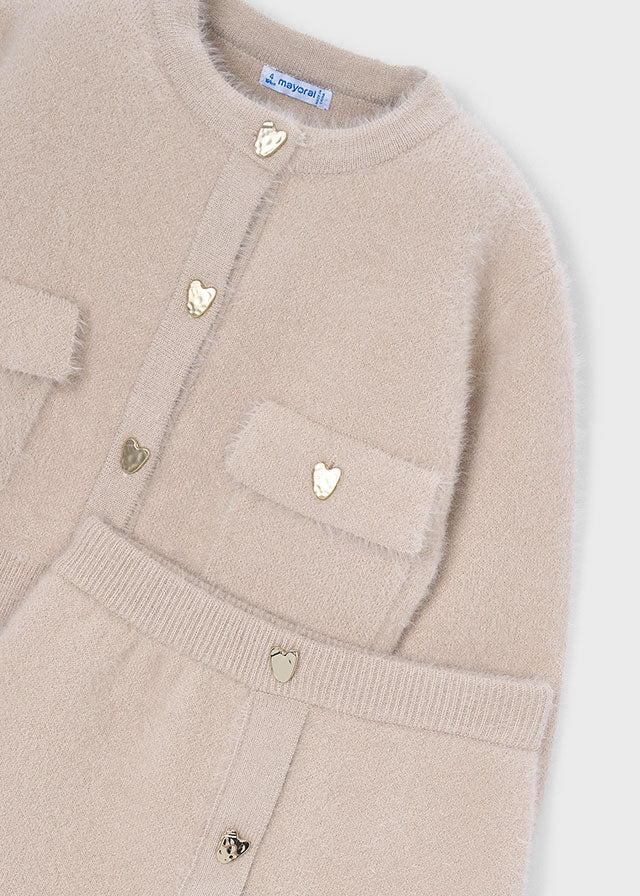 COMPLETO BEIGE EFFETTO PELUCHE IN FILATO CALDO - Noi da piccoli