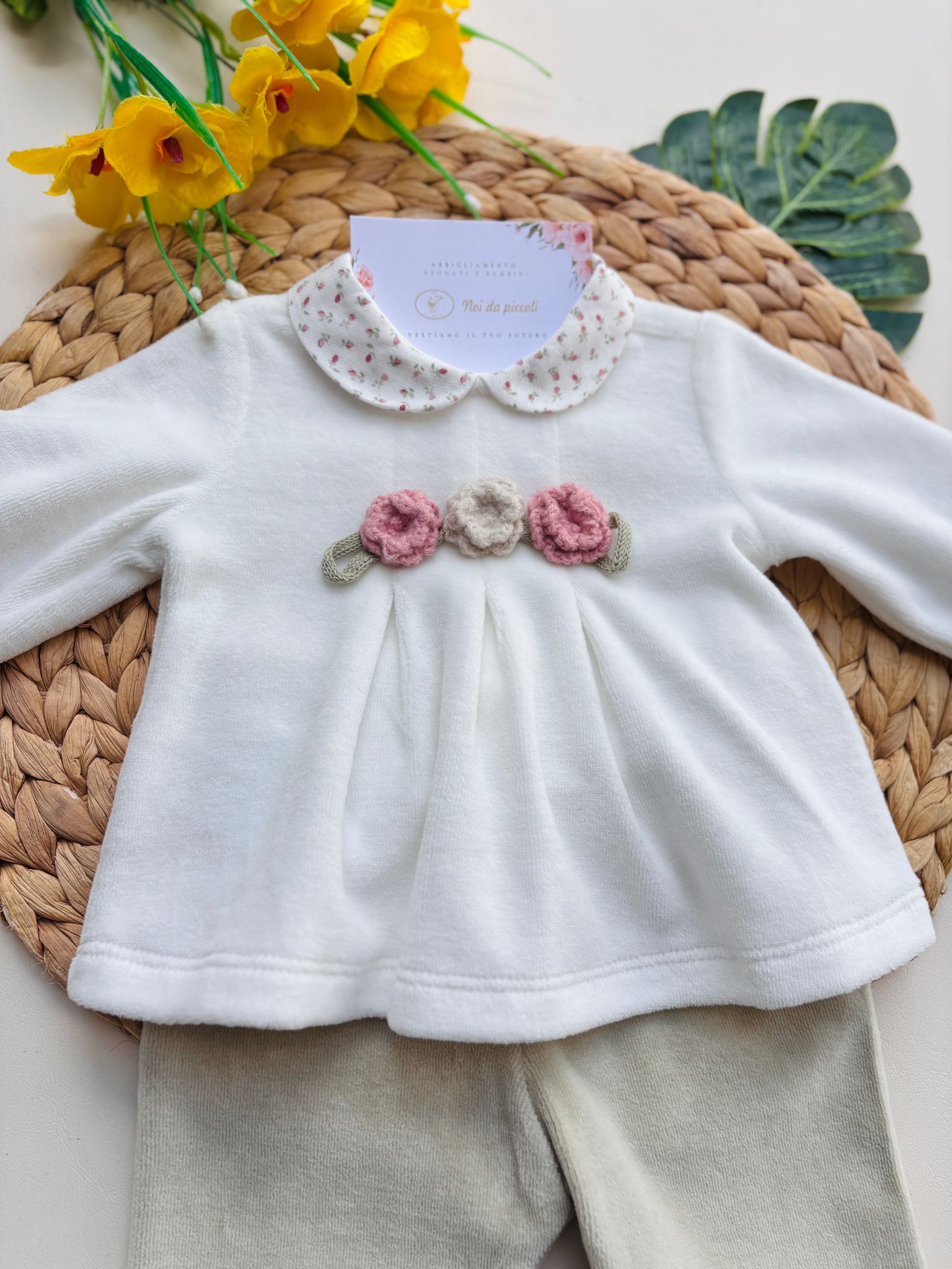 COMPLETO BIANCO VERDE - Noi da piccoli