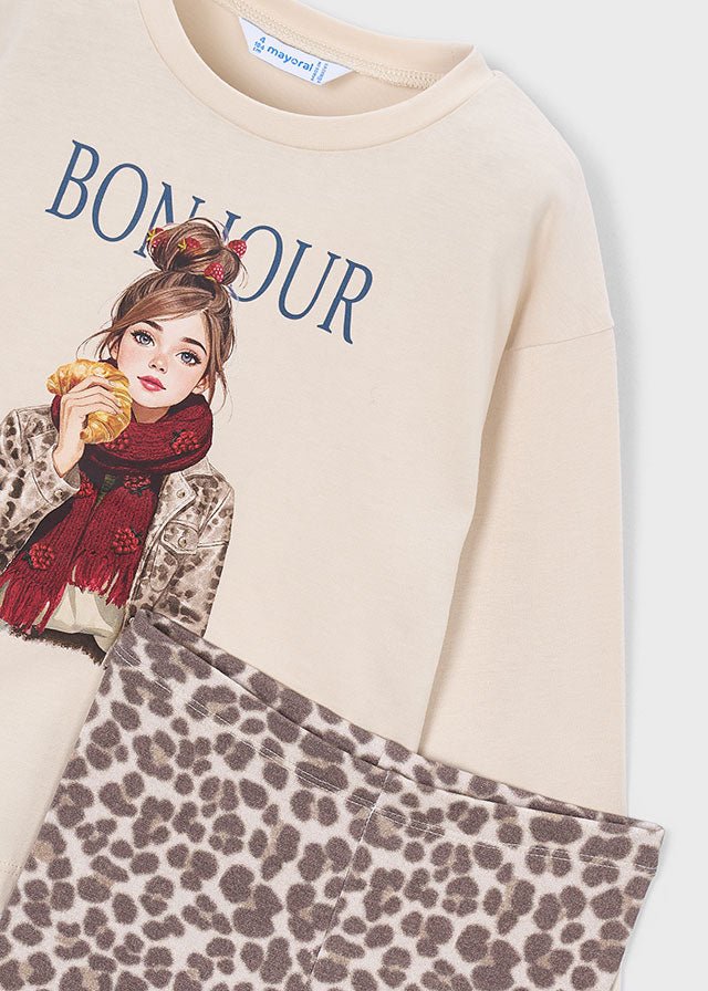 COMPLETO "BONJOUR " PANNA IN COTONE CALDO - Noi da piccoli