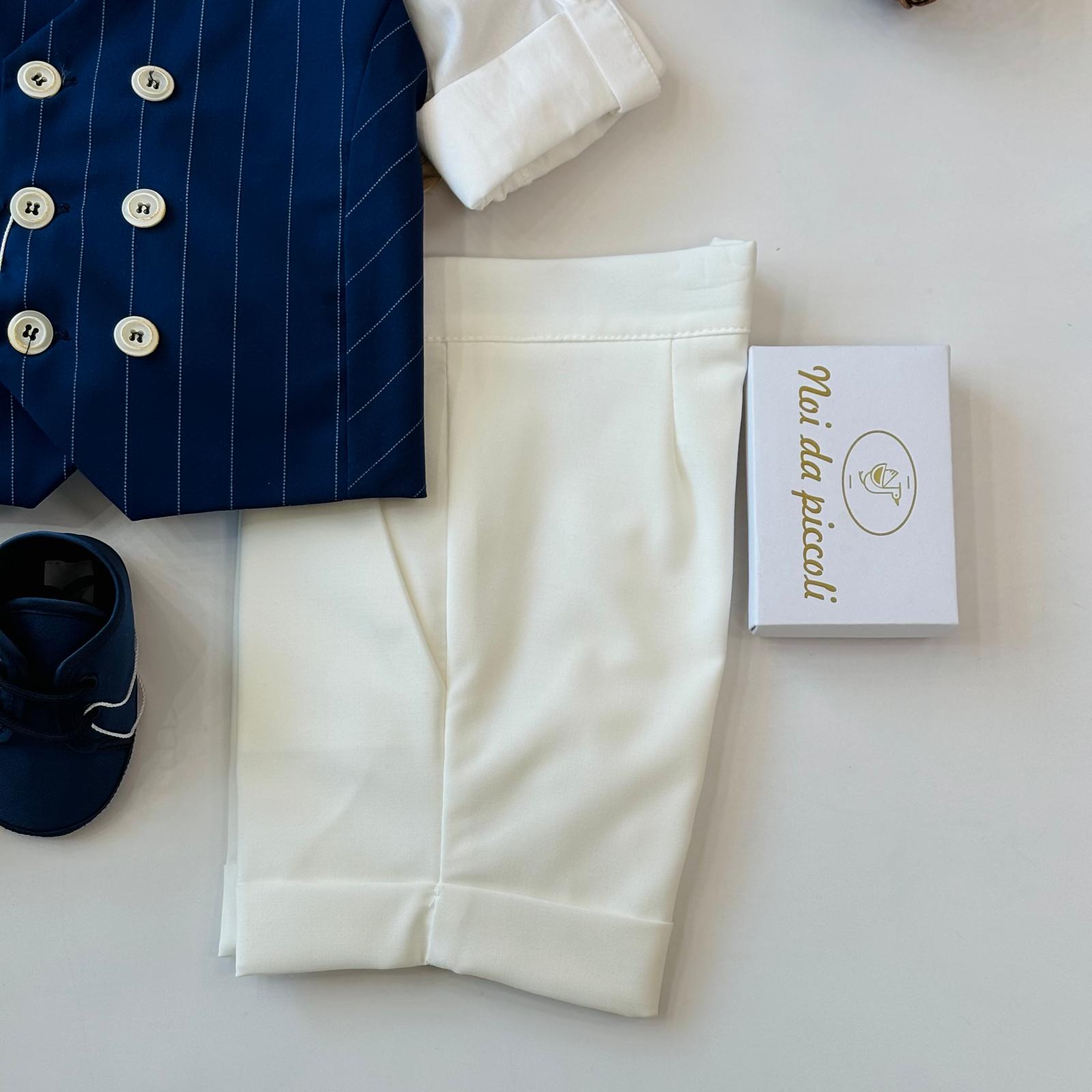 COMPLETO CERIMONIALE 100 % COTONE Blu - Noi da piccoli