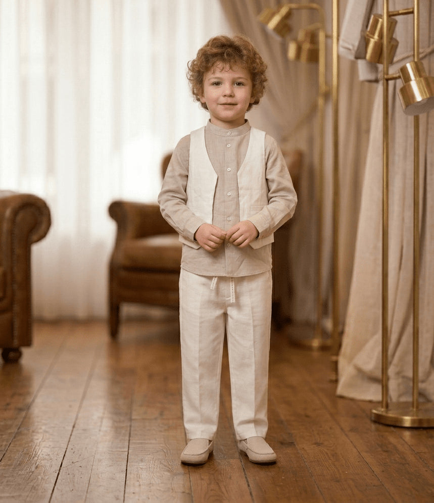COMPLETO CERIMONIALE BEIGE - Noi da piccoli