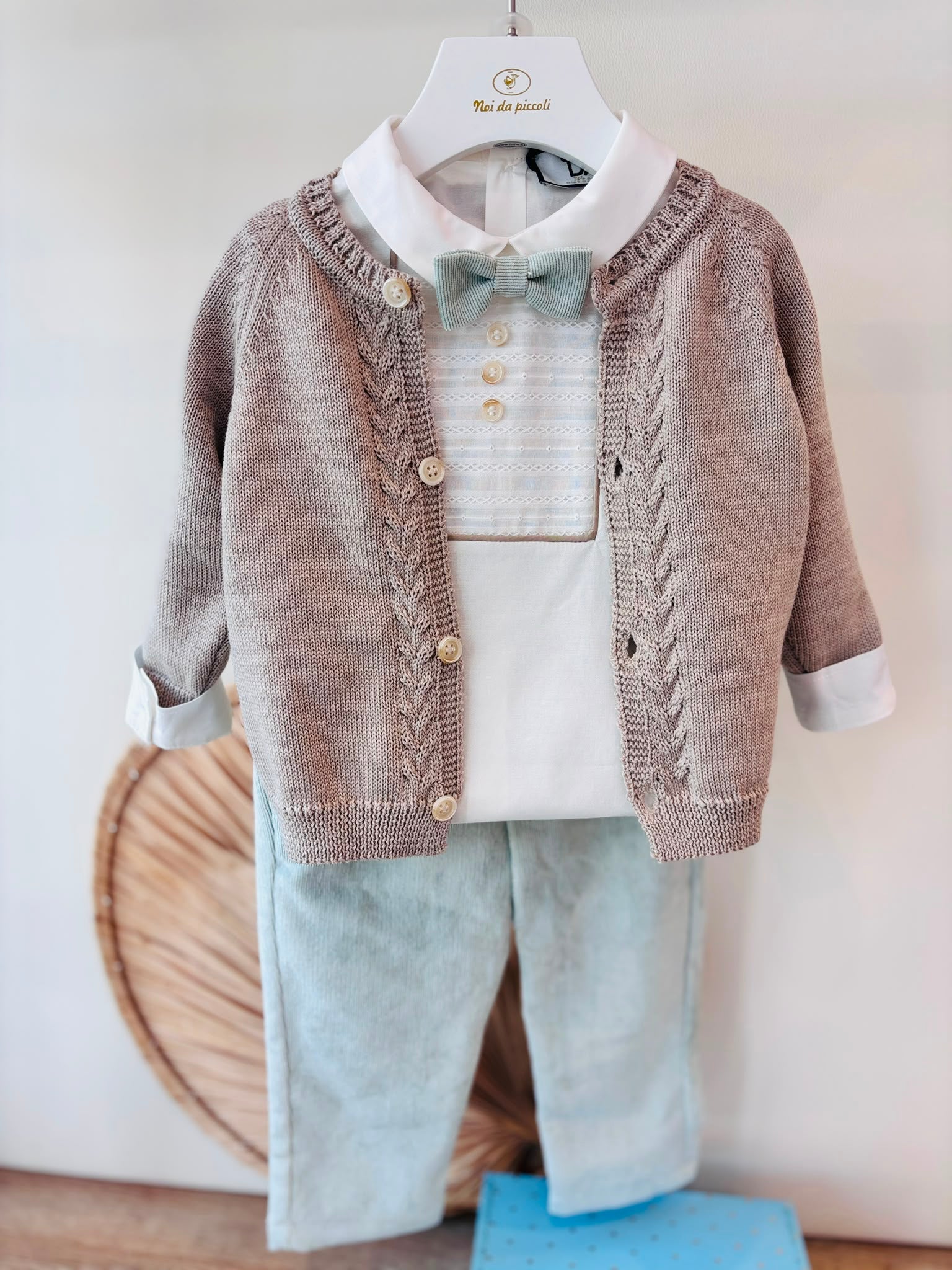 COMPLETO CERIMONIALE BEIGE VERDE - Noi da piccoli