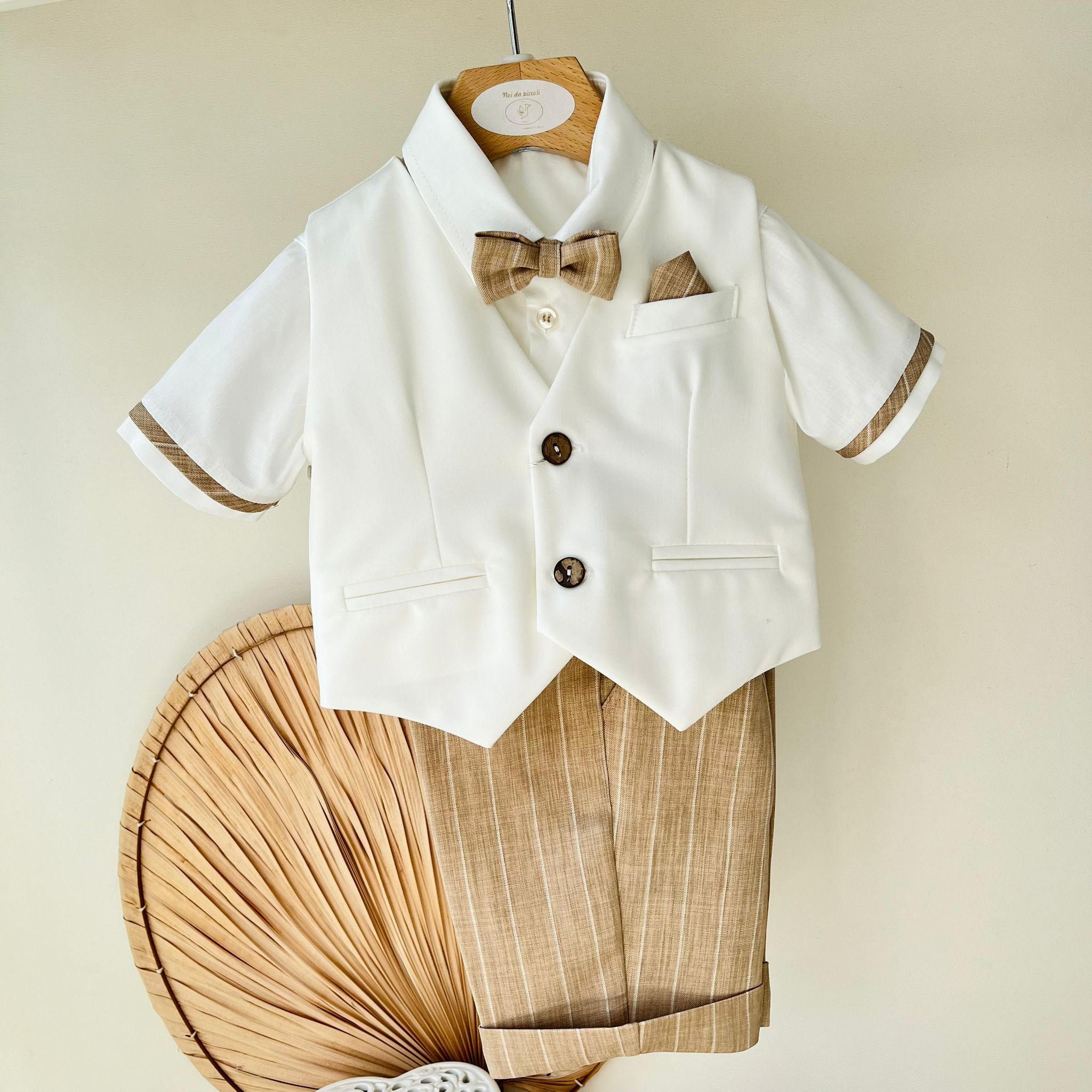 COMPLETO CERIMONIALE BIANCO BEIGE - Noi da piccoli