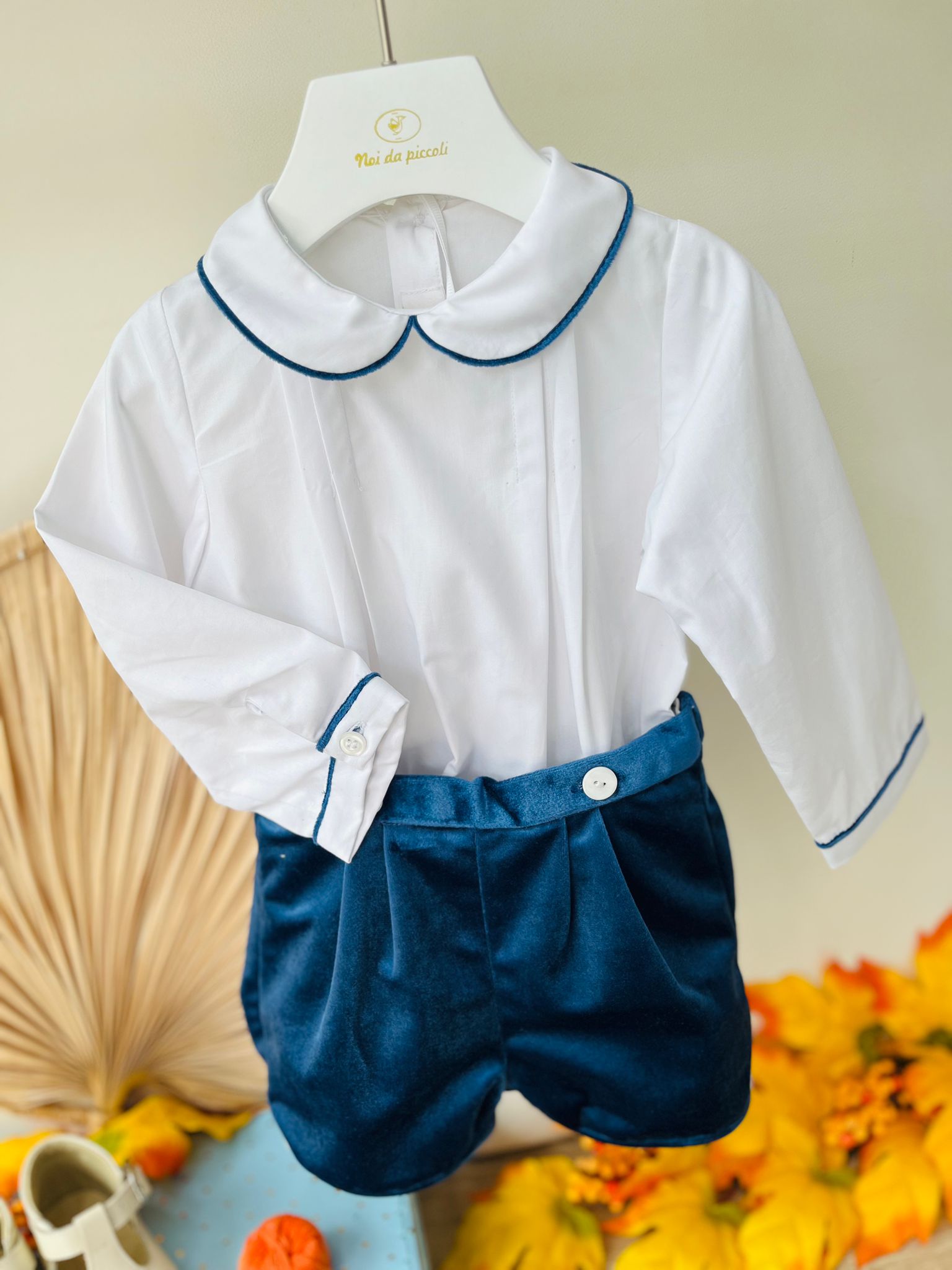 COMPLETO CERIMONIALE BIANCO BLU - Noi da piccoli