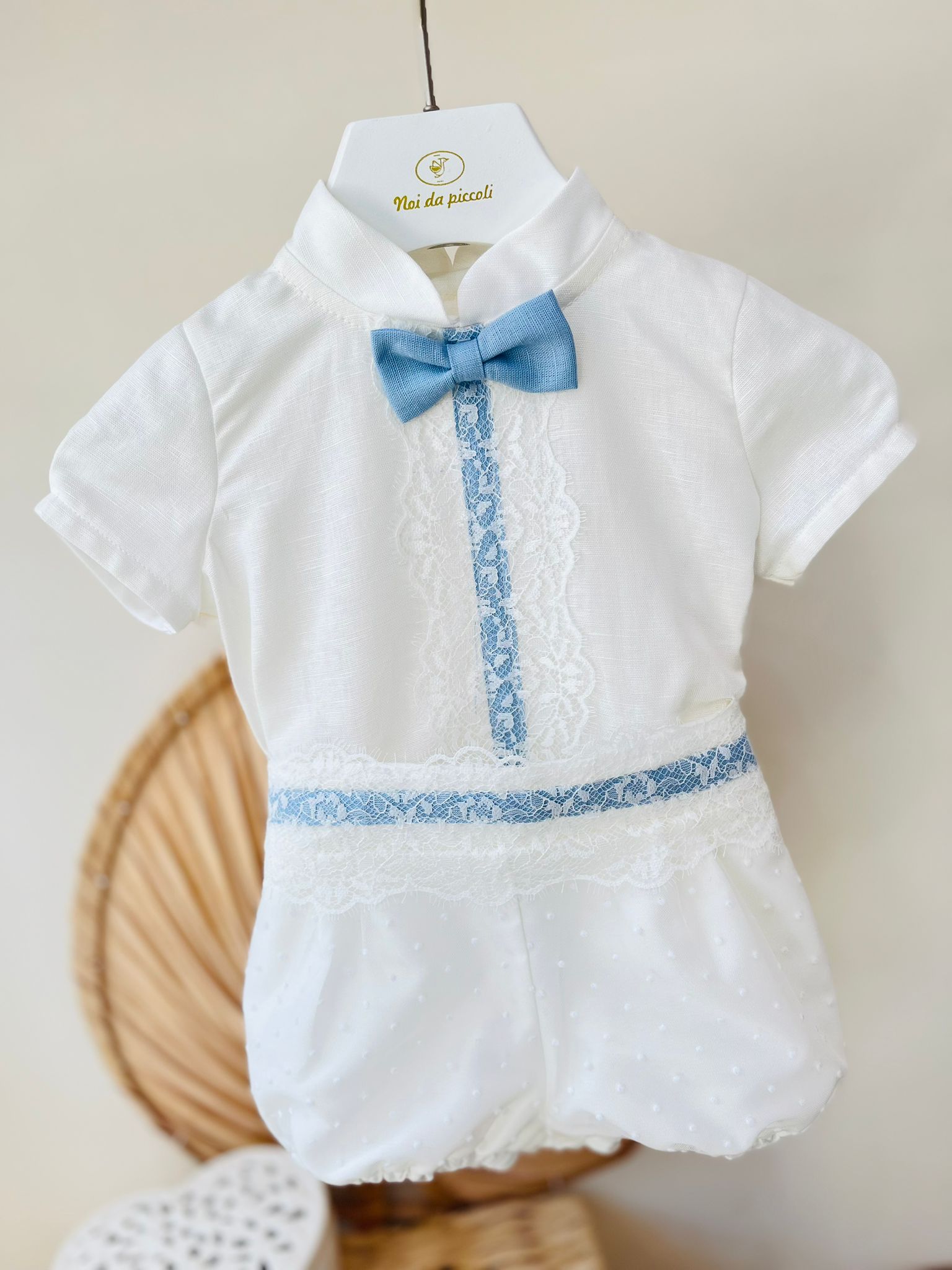 COMPLETO CERIMONIALE BIANCO E CIELO - Noi da piccoli