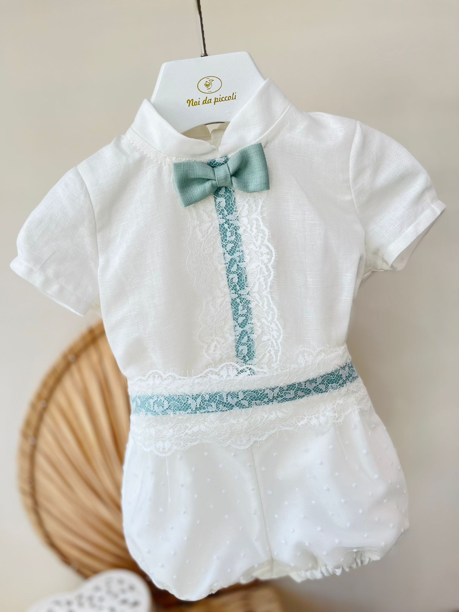 COMPLETO CERIMONIALE BIANCO E VERDE - Noi da piccoli