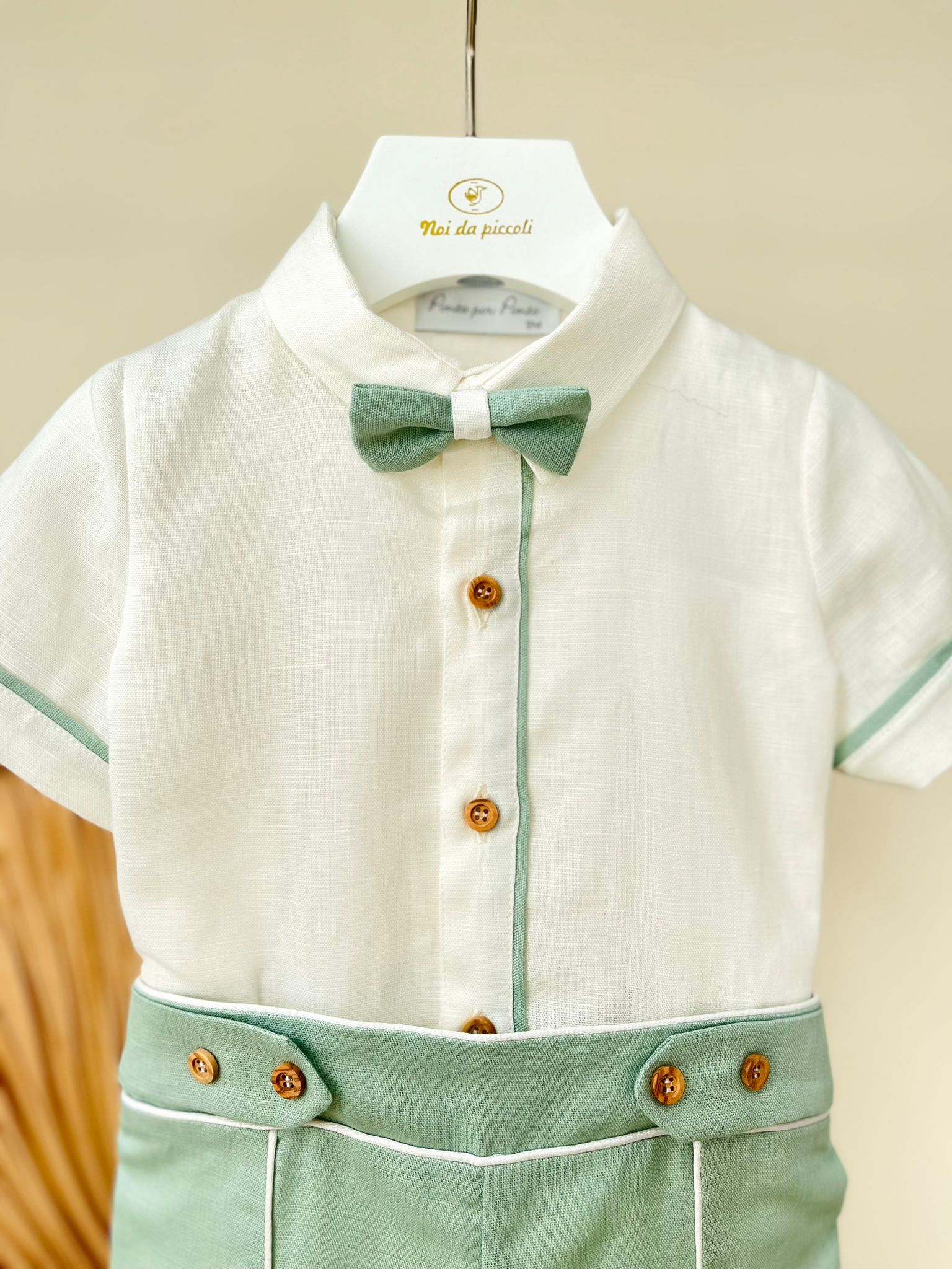 COMPLETO CERIMONIALE BIANCO SALVIA - Noi da piccoli