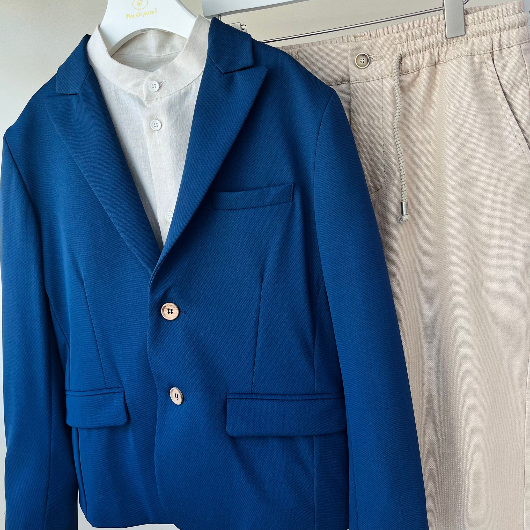 COMPLETO CERIMONIALE BLU BEIGE - Noi da piccoli