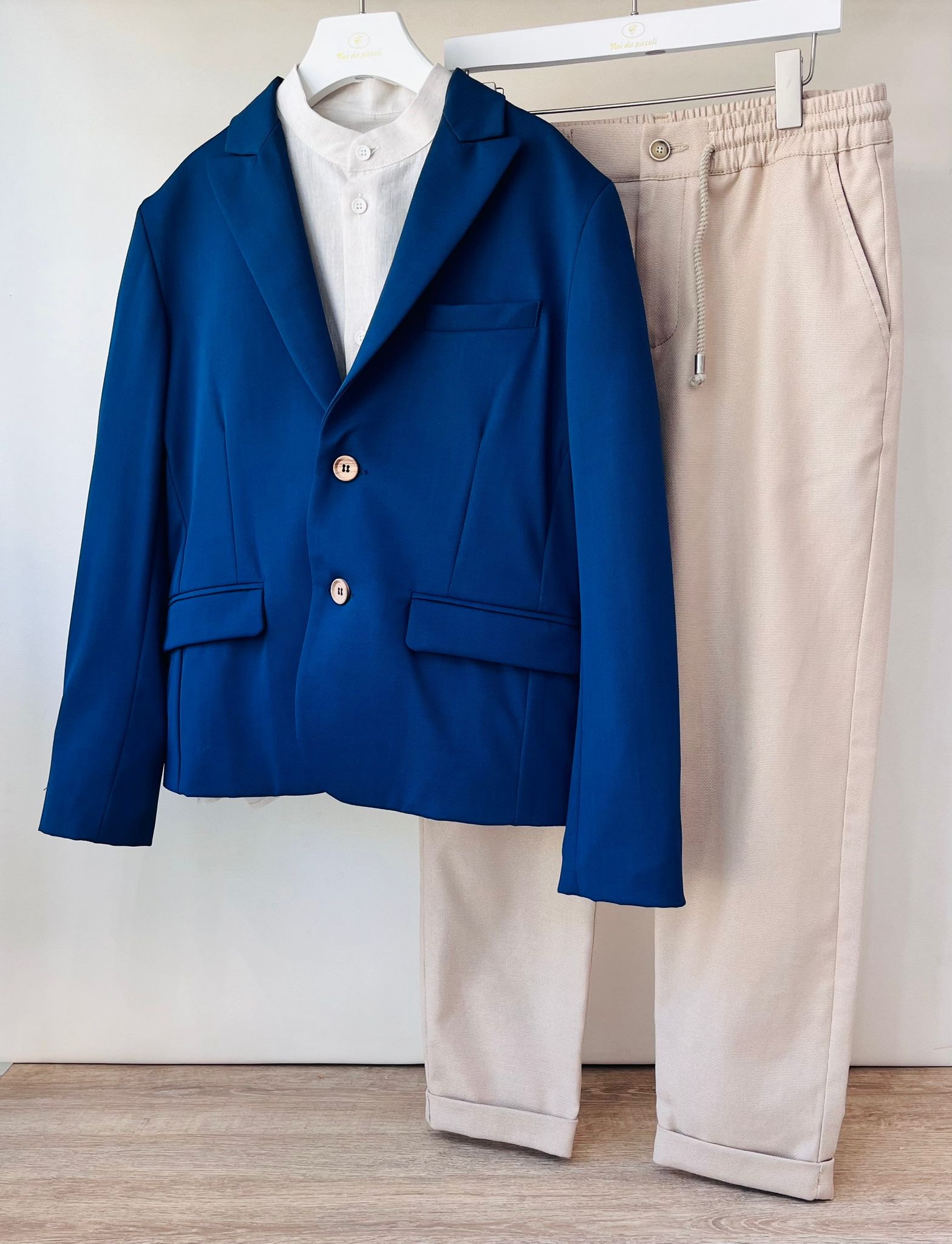 COMPLETO CERIMONIALE BLU BEIGE - Noi da piccoli