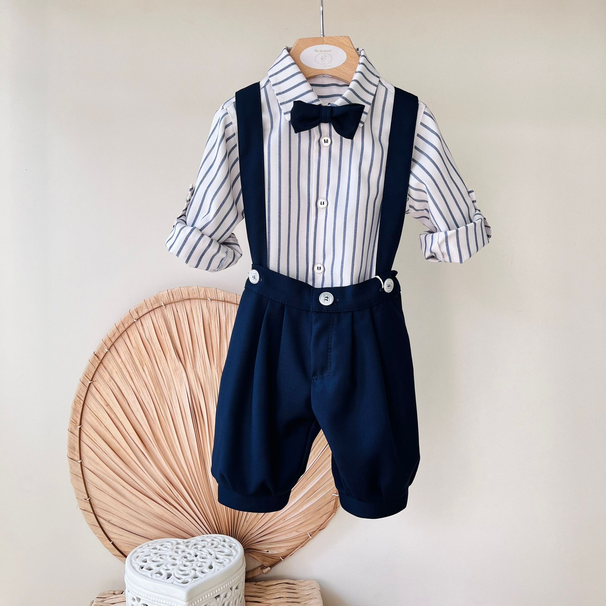 COMPLETO CERIMONIALE BLU RIGHE - Noi da piccoli