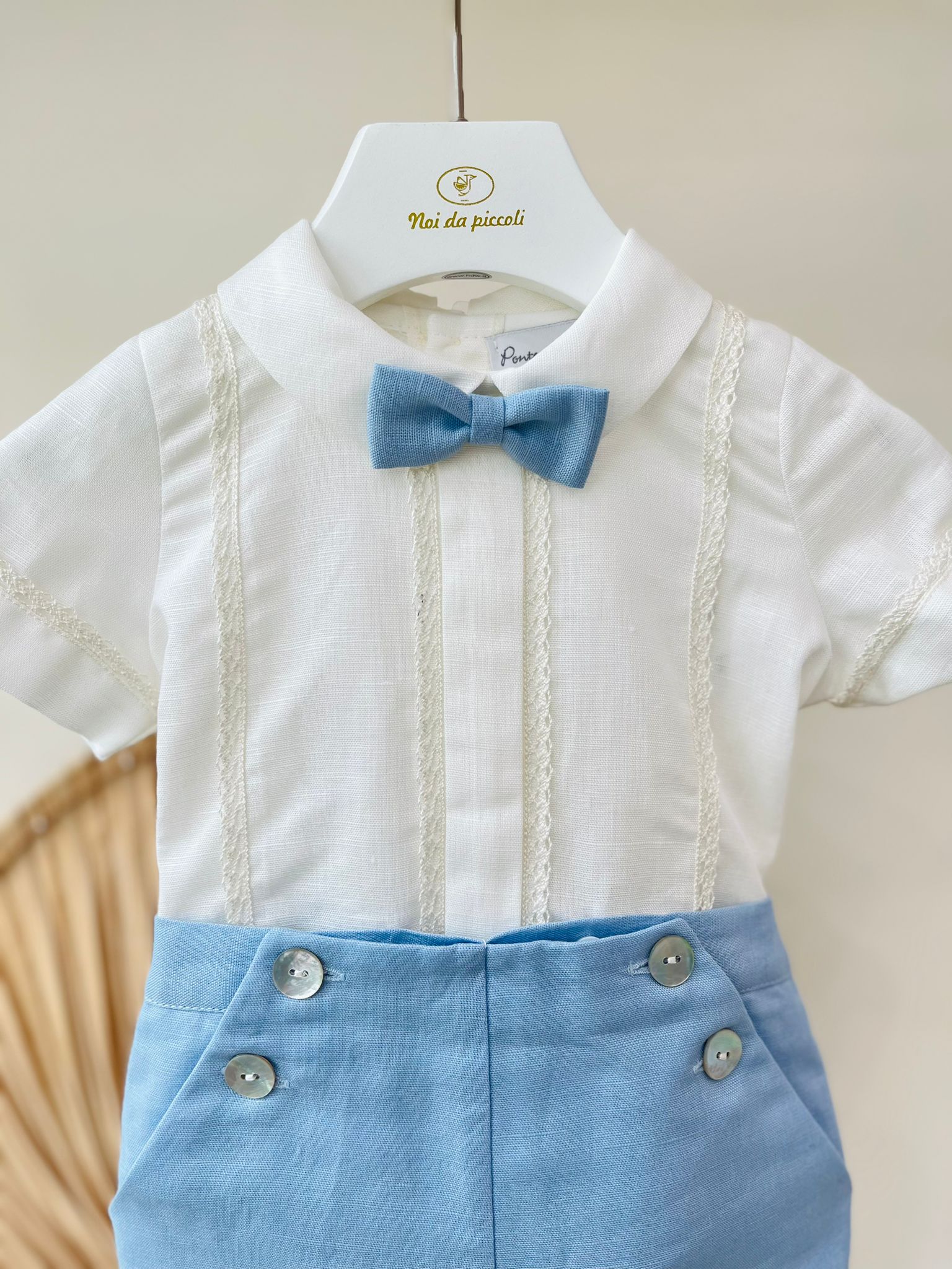 COMPLETO CERIMONIALE CIELO E BIANCO - Noi da piccoli