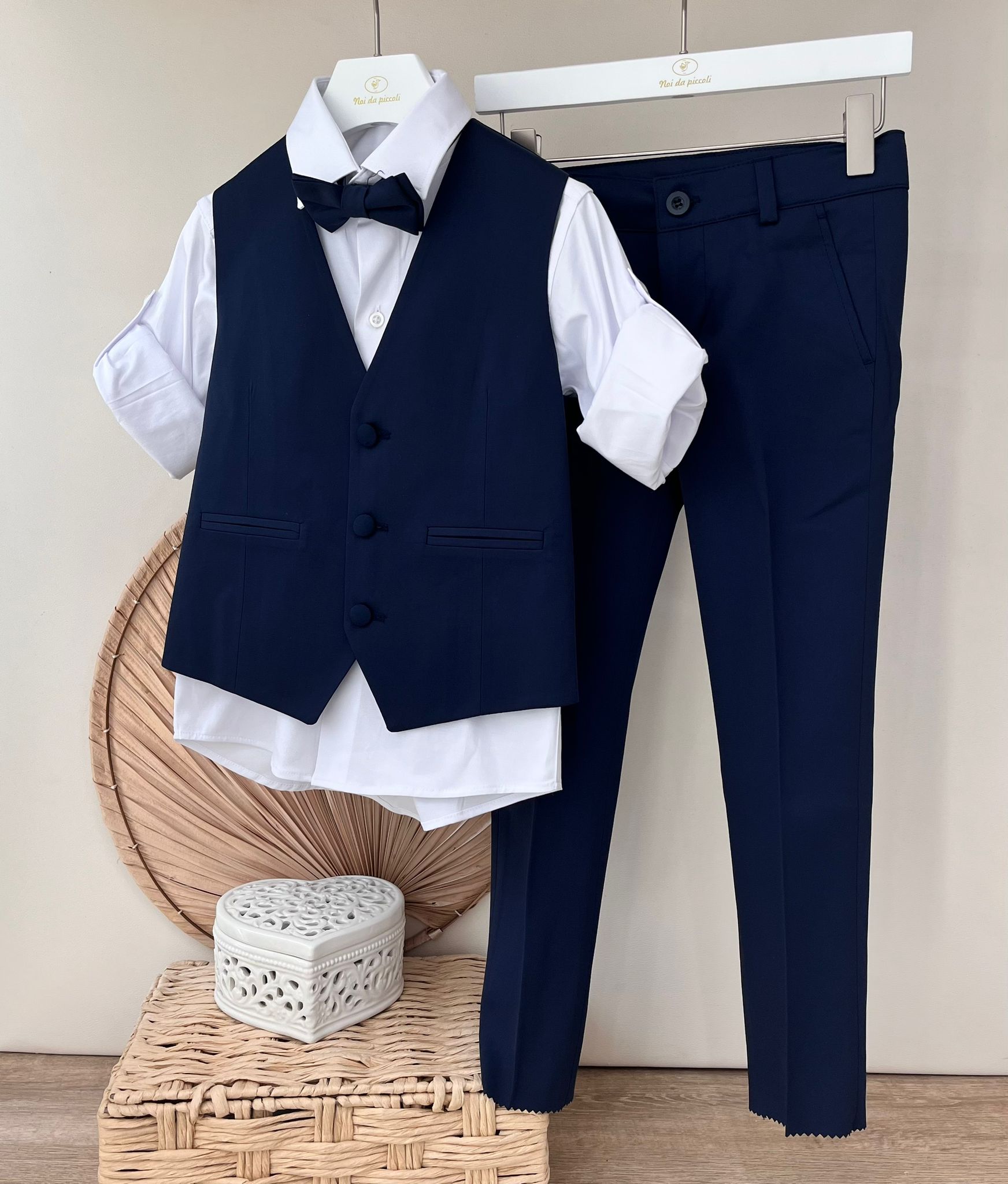COMPLETO CERIMONIALE CON PANTALONE LUNGO BLU - Noi da piccoli