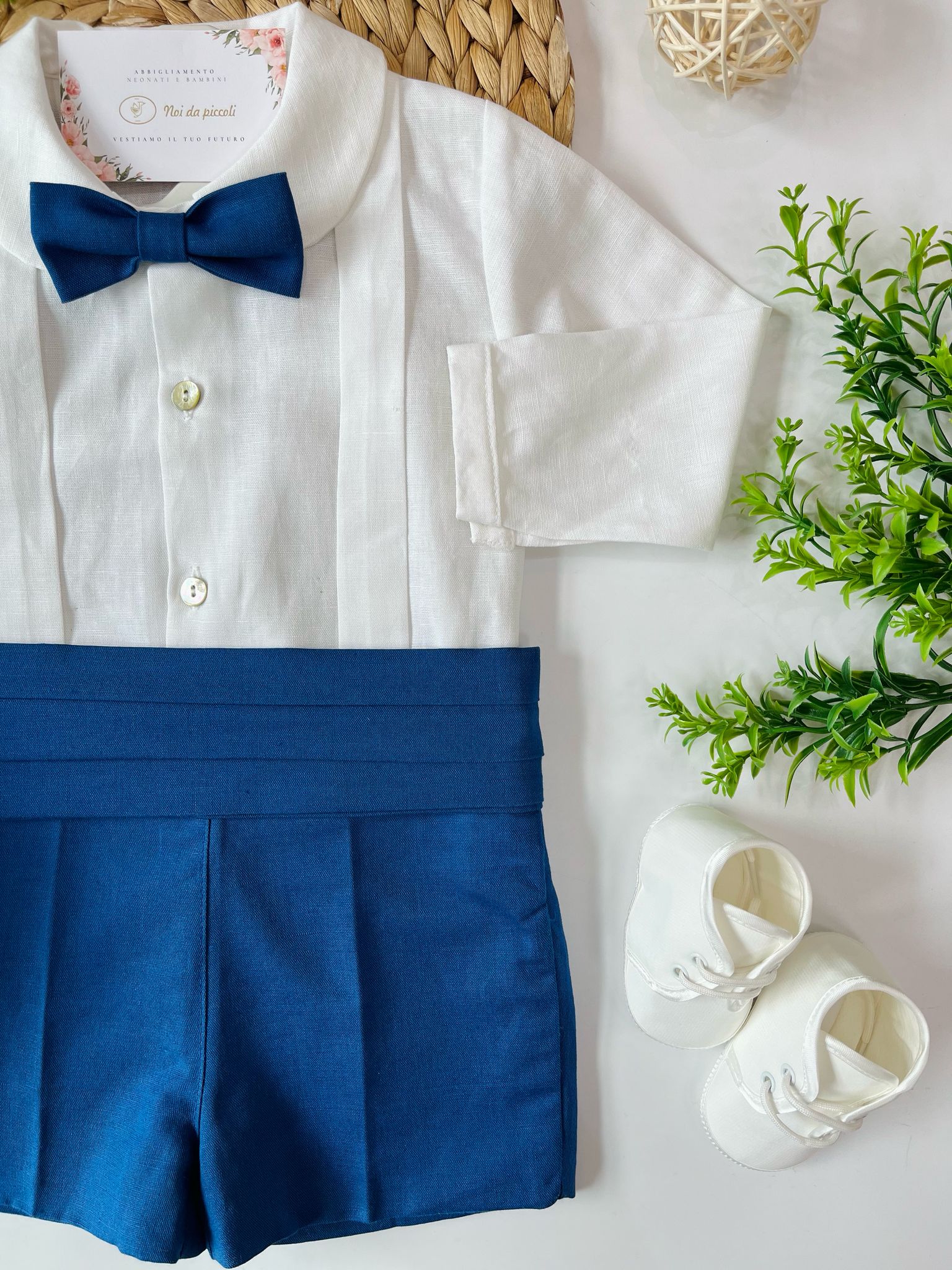 COMPLETO CERIMONIALE Cotone Blu - Noi da piccoli