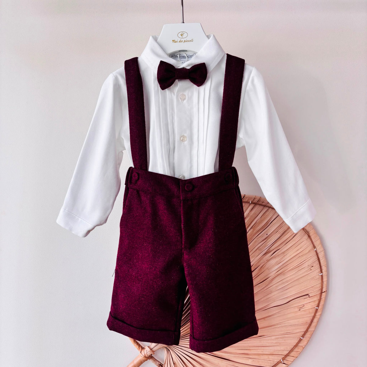 COMPLETO CERIMONIALE EFFETTO LANA BORDEAUX - Noi da piccoli