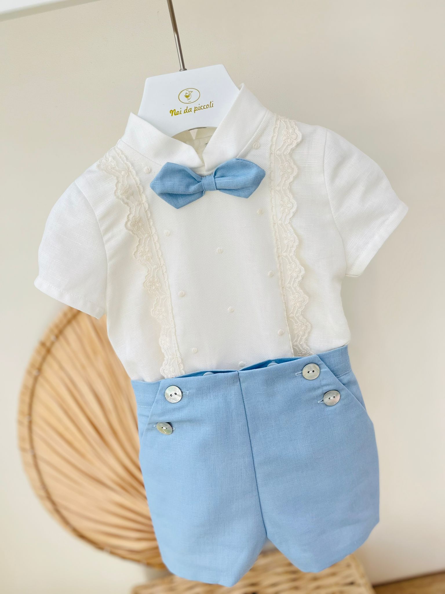 COMPLETO CERIMONIALE FIL BIANCO CIELO - Noi da piccoli