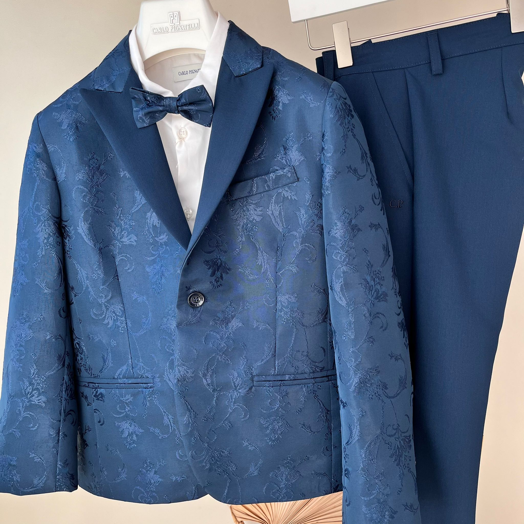 COMPLETO CERIMONIALE JACQUARD BLU - Noi da piccoli