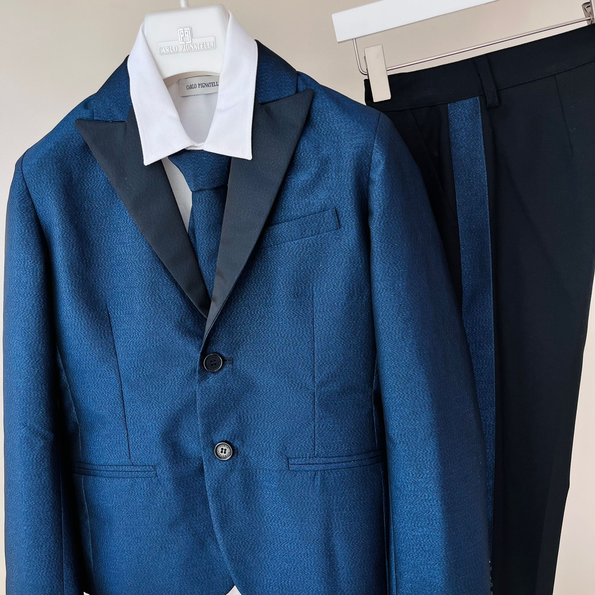 COMPLETO CERIMONIALE JACQUARD BLU - Noi da piccoli