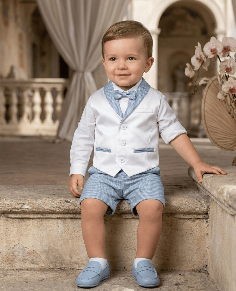 COMPLETO CERIMONIALE STEFANO BIANCO CIELO - Noi da piccoli