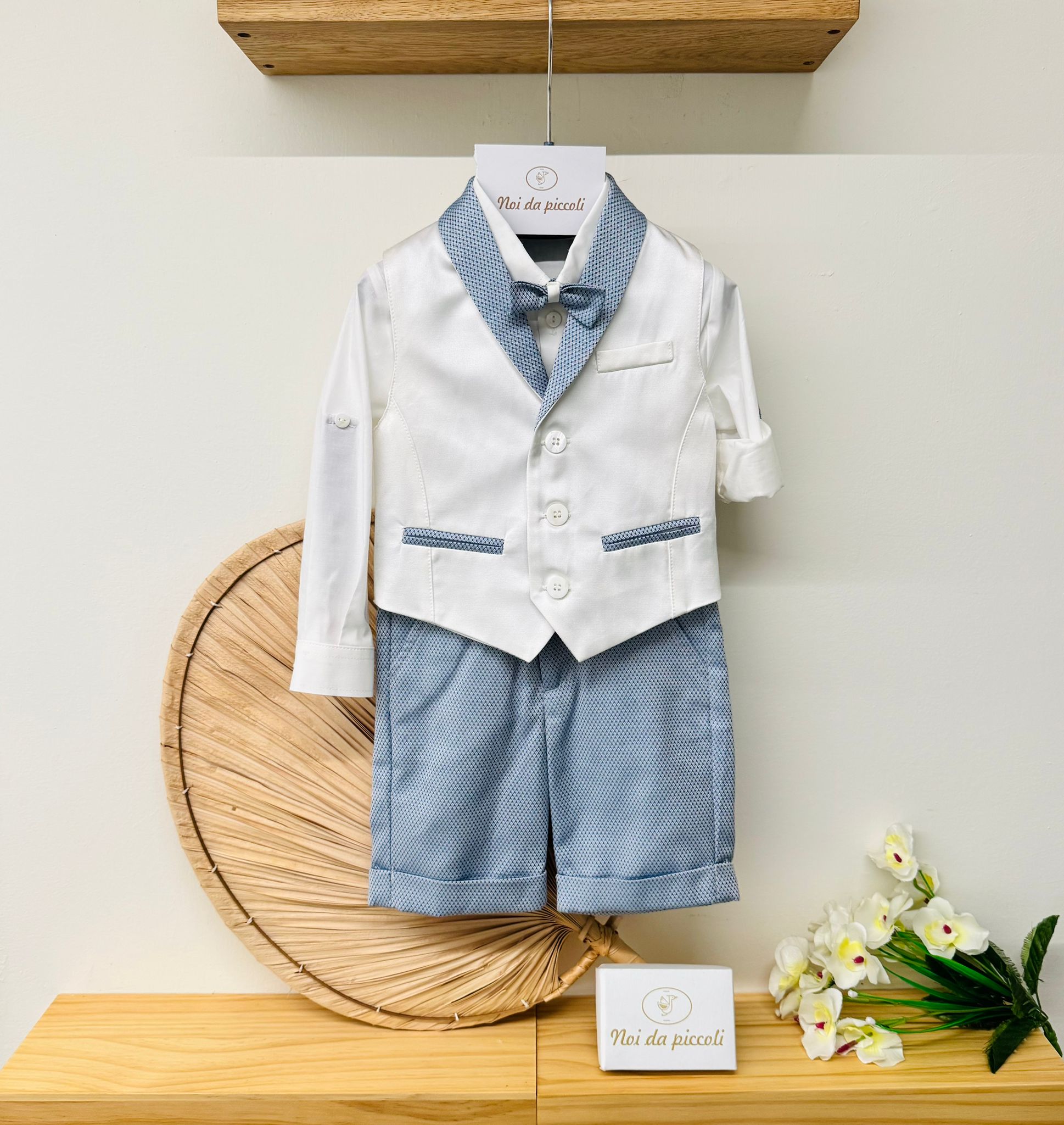 COMPLETO CERIMONIALE STEFANO BIANCO CIELO - Noi da piccoli