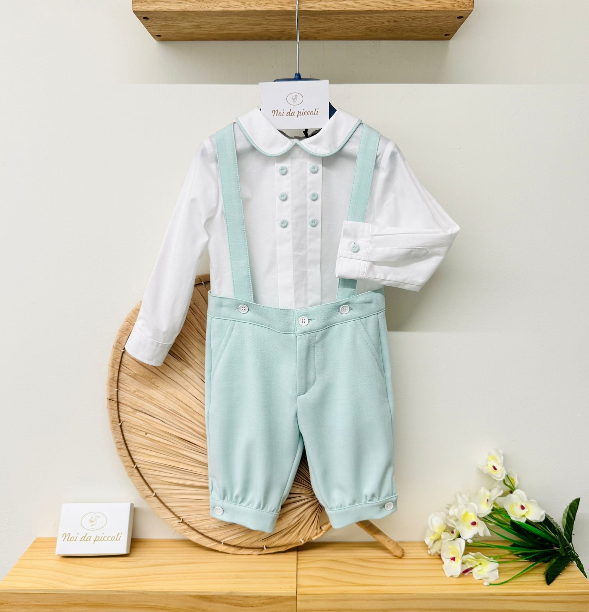 COMPLETO CERIMONIALE TOMMASO VERDE ACQUA - Noi da piccoli