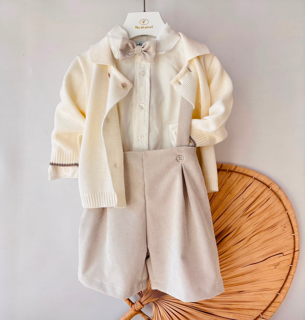 Completo Cerimoniale Vellutino Tortora Bebe' Margo' - Noi da piccoli