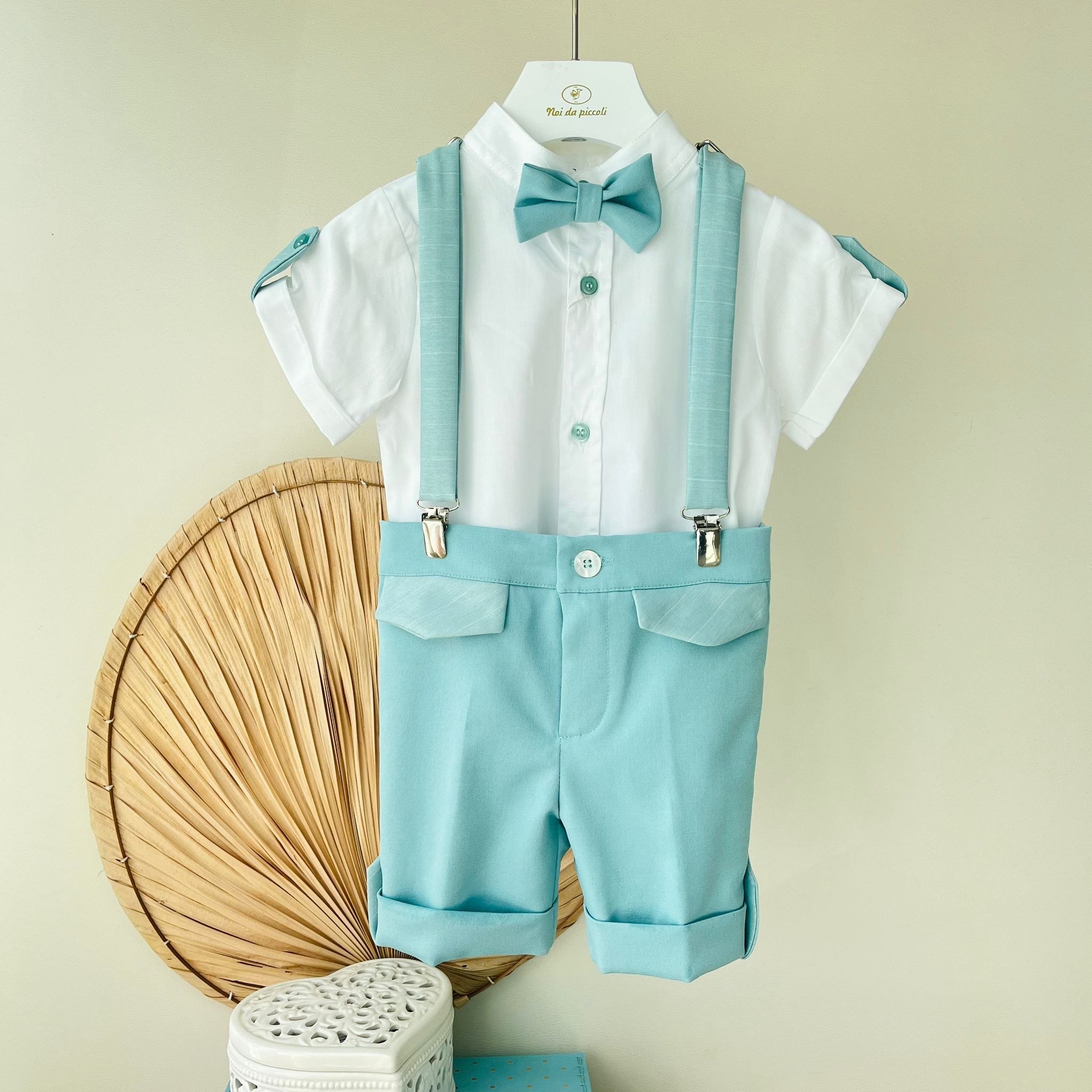 COMPLETO CERIMONIALE VERDE ACQUA - Noi da piccoli