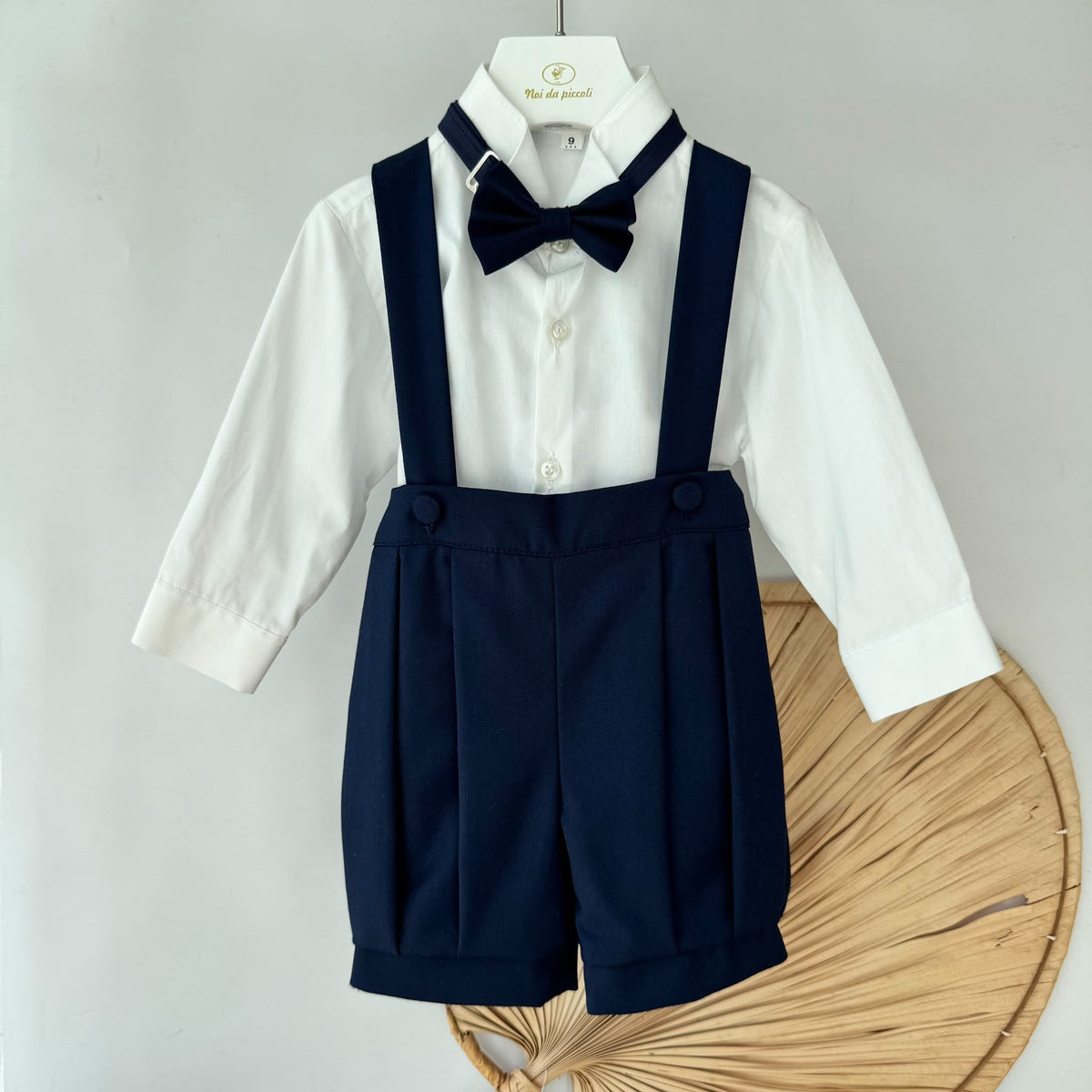 COMPLETO COMPLETO ELEGANTE IN COTONE CALDO BLU - Noi da piccoli