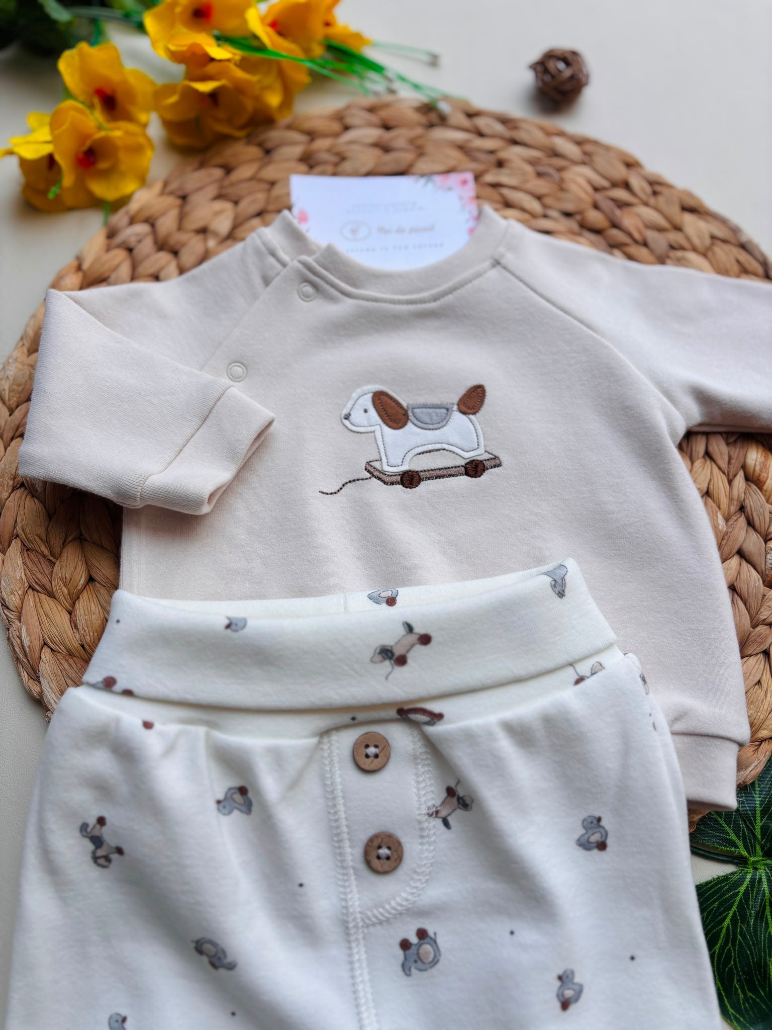 COMPLETO COTONE CALDO BEIGE - Noi da piccoli