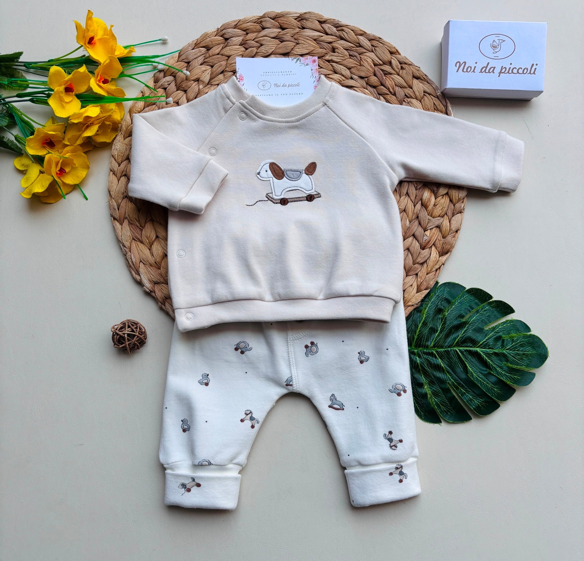 COMPLETO COTONE CALDO BEIGE - Noi da piccoli