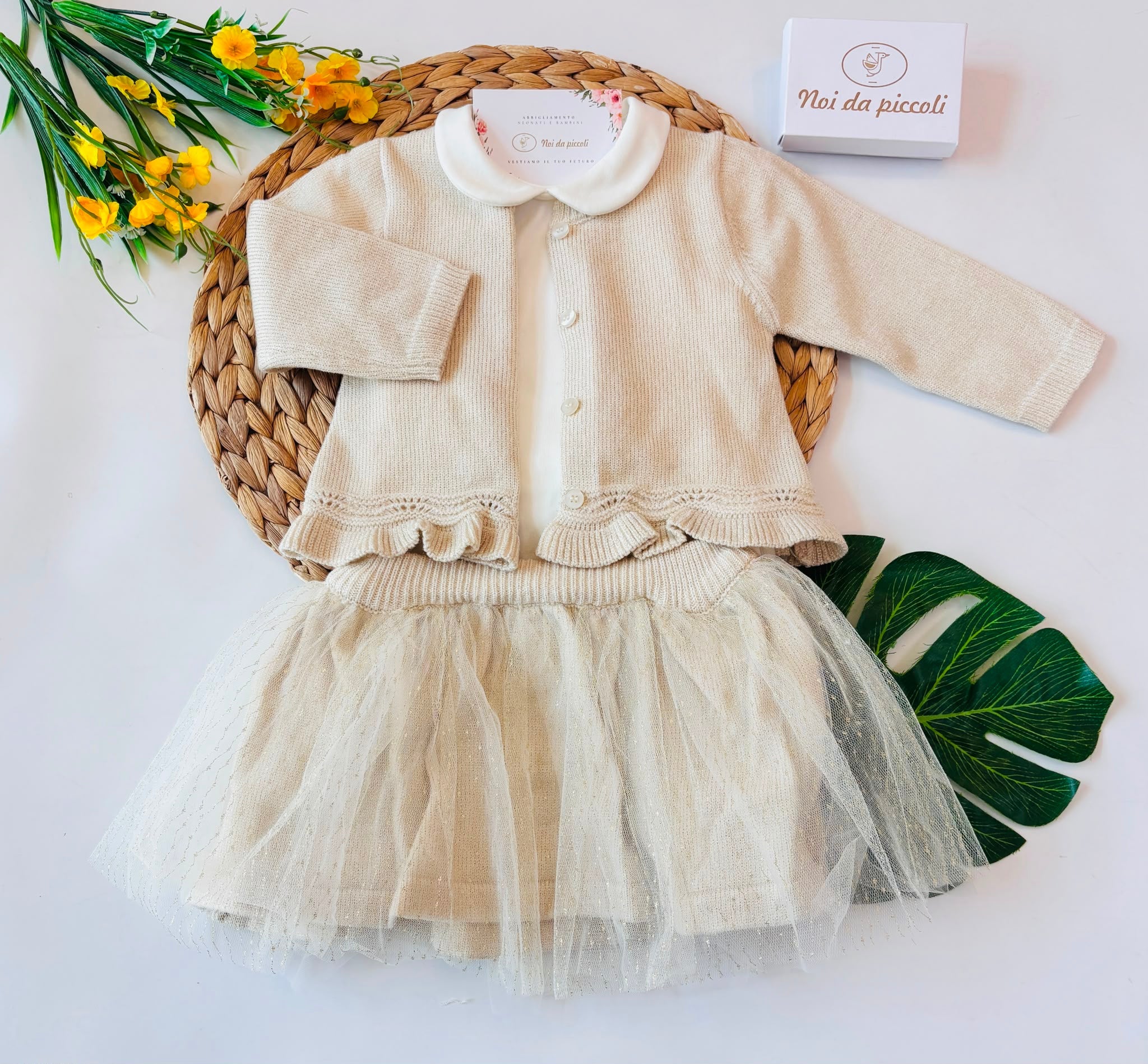 COMPLETO COTONE CALDO CHAMPAGNE - Noi da piccoli