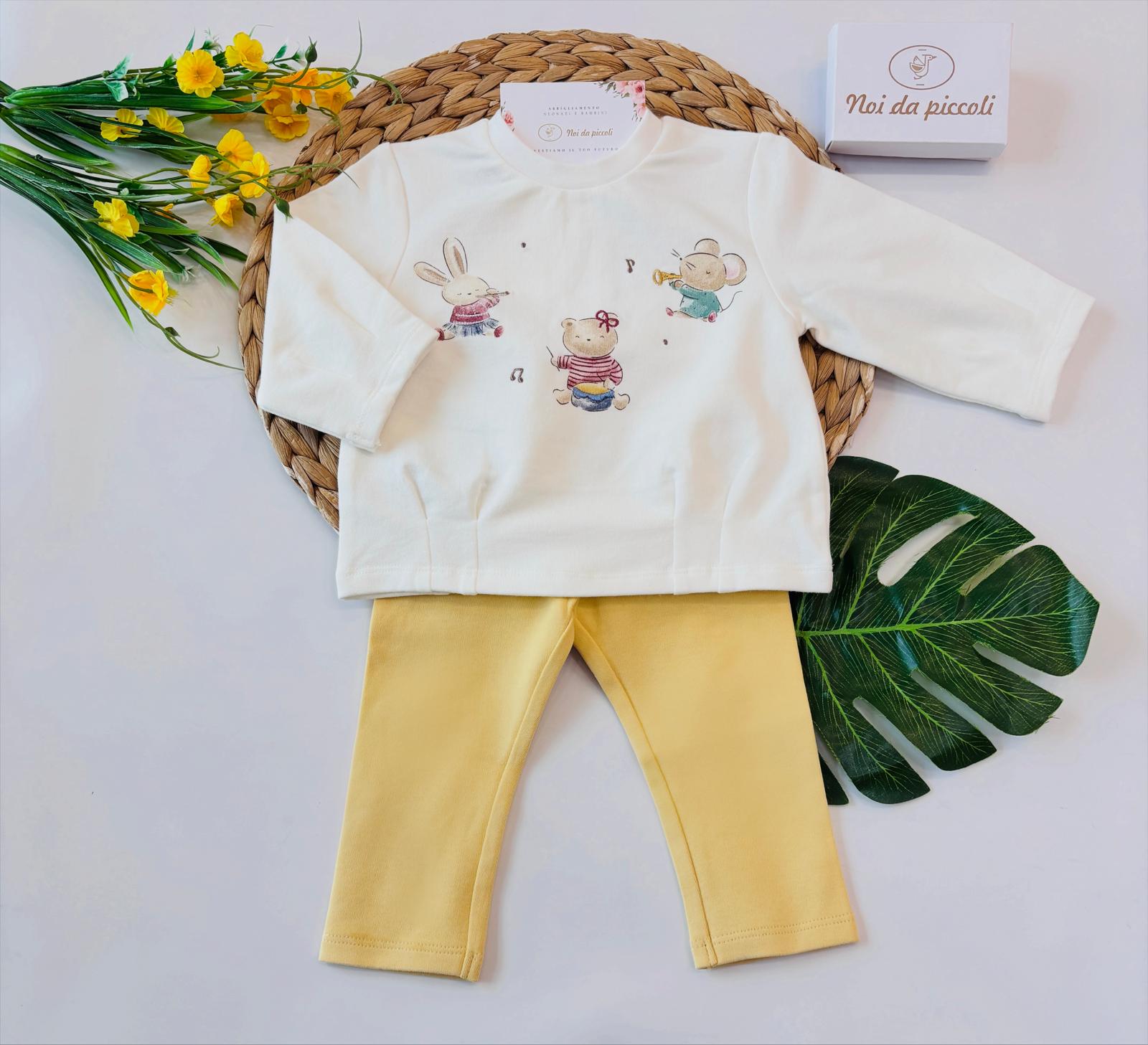 COMPLETO COTONE CALDO GIALLO - Noi da piccoli