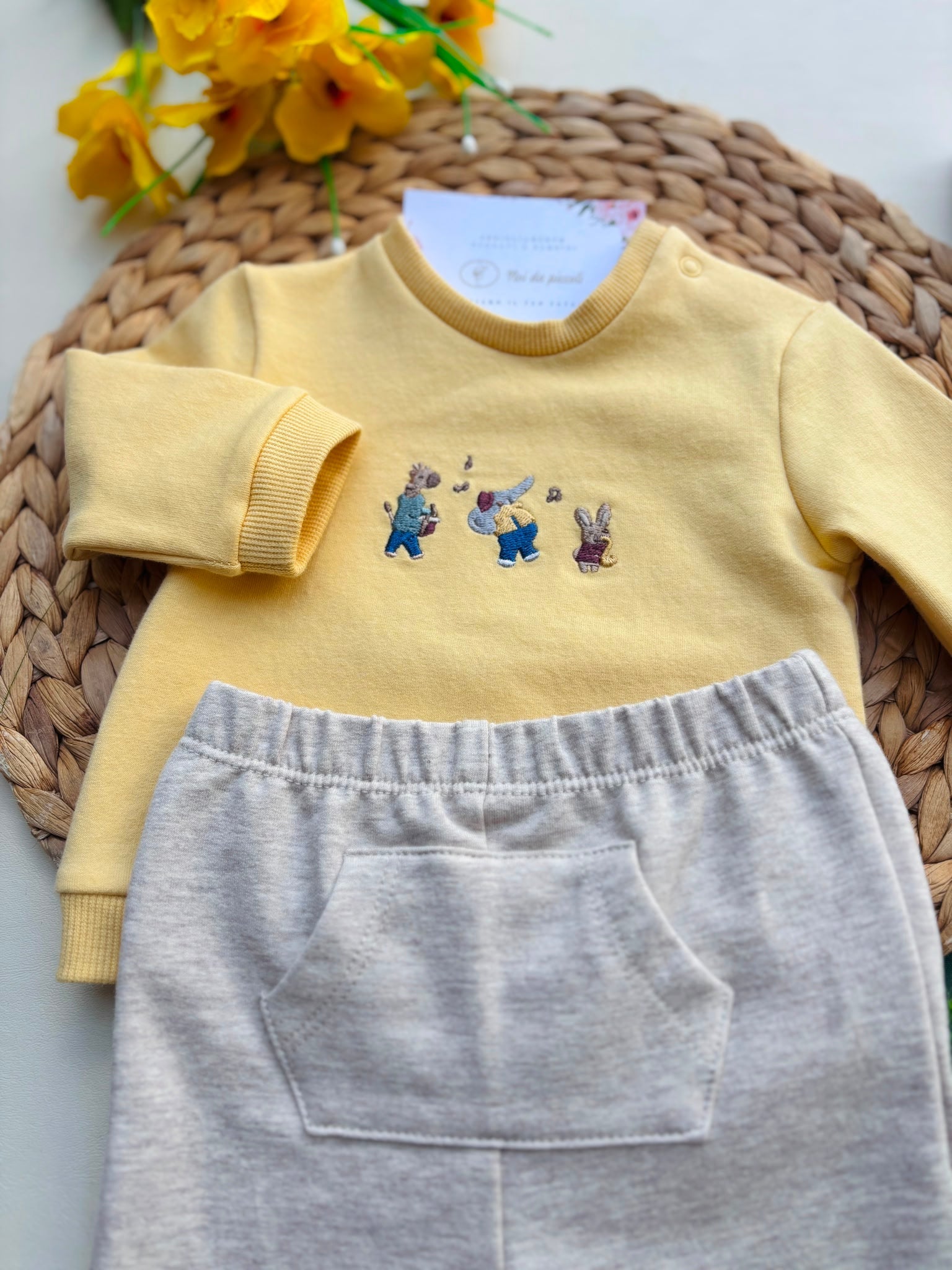 COMPLETO COTONE CALDO GIALLO - Noi da piccoli
