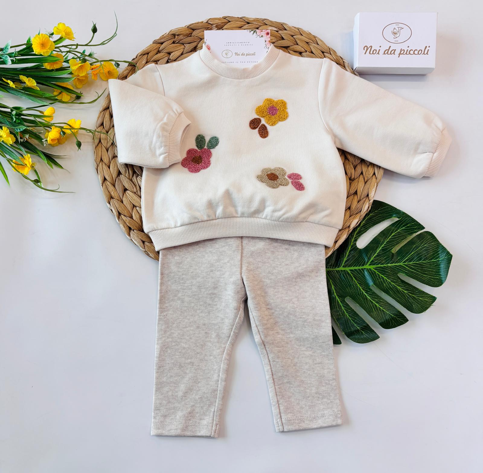 COMPLETO COTONE CALDO PANNA - Noi da piccoli