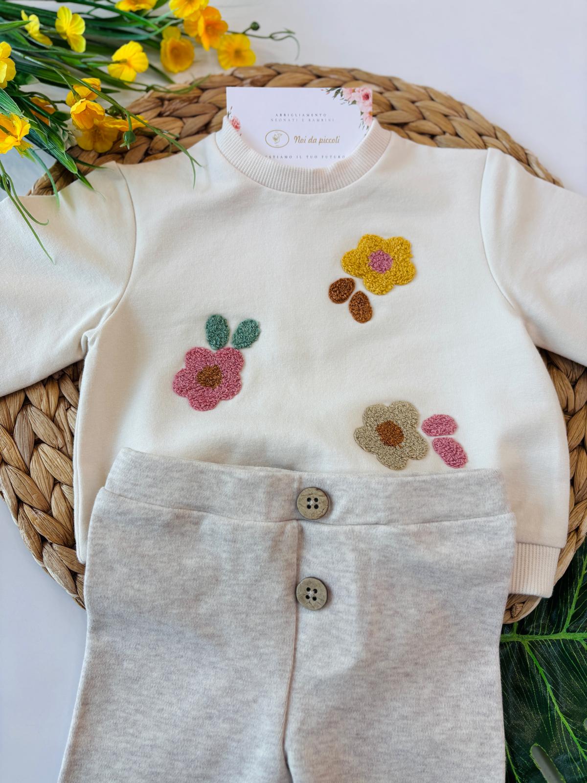 COMPLETO COTONE CALDO PANNA - Noi da piccoli