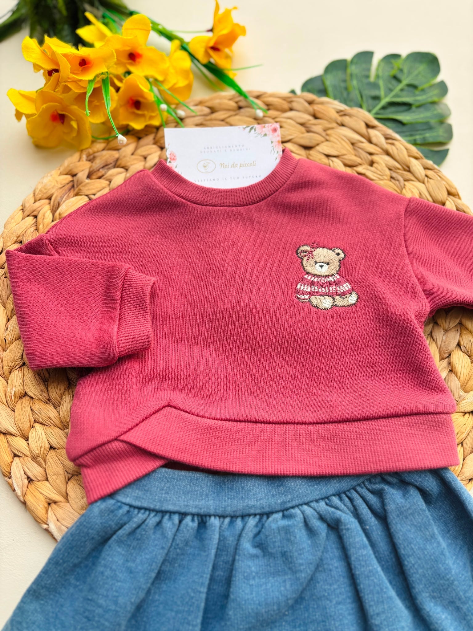 COMPLETO COTONE CALDO ROSA - Noi da piccoli