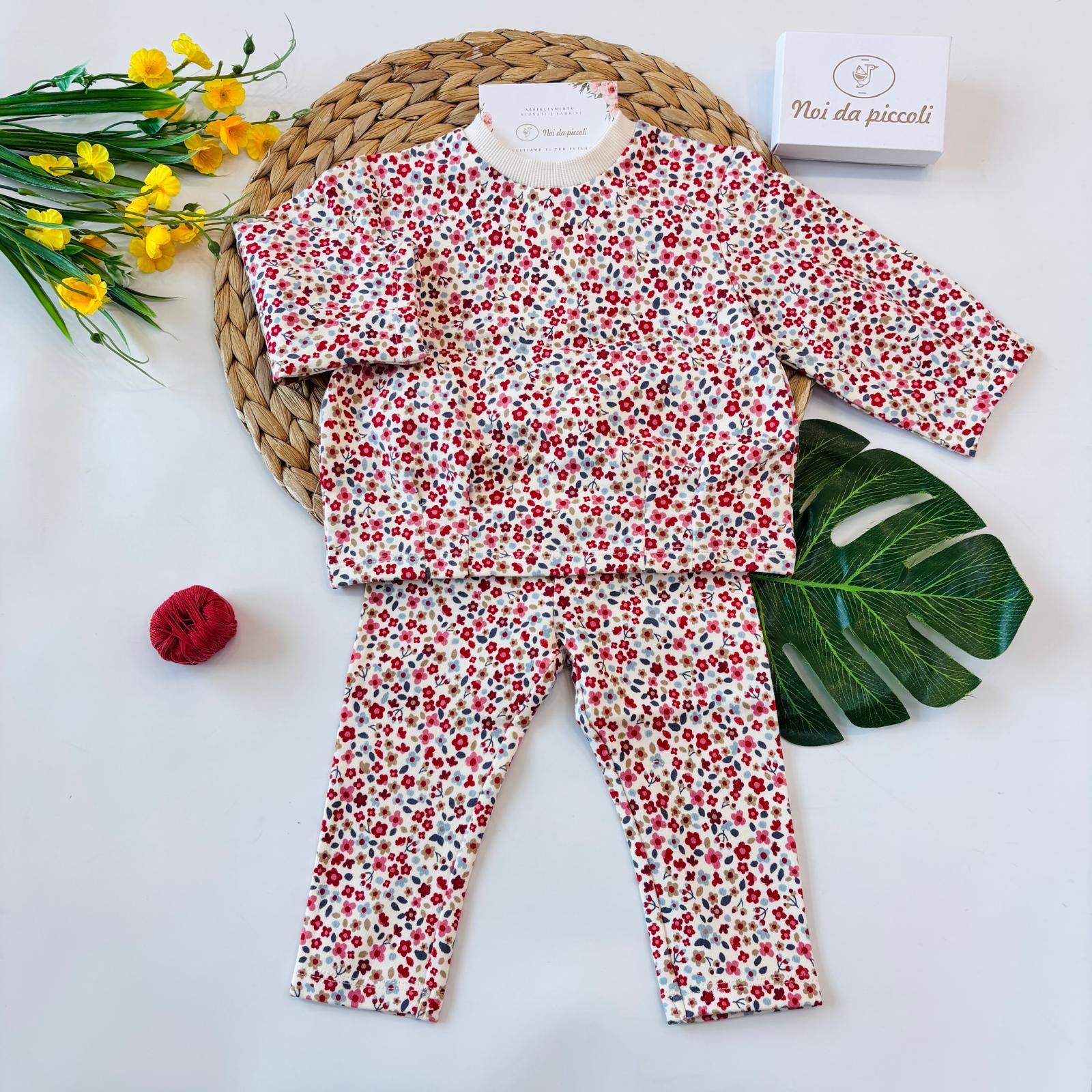 COMPLETO COTONE CALDO ROSSO - Noi da piccoli