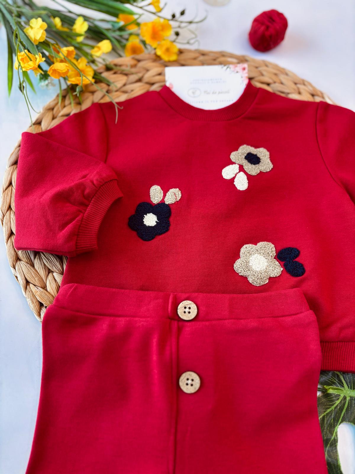 COMPLETO COTONE CALDO ROSSO - Noi da piccoli